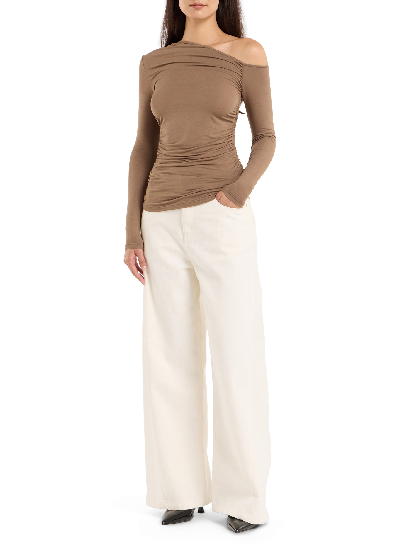 Asymmetrisches Top SAISON 1865 Beige