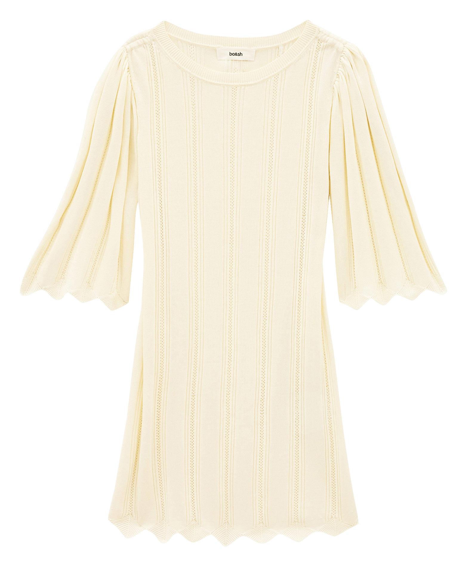Robe courte manches 3/4 en maille seline BA&SH Beige