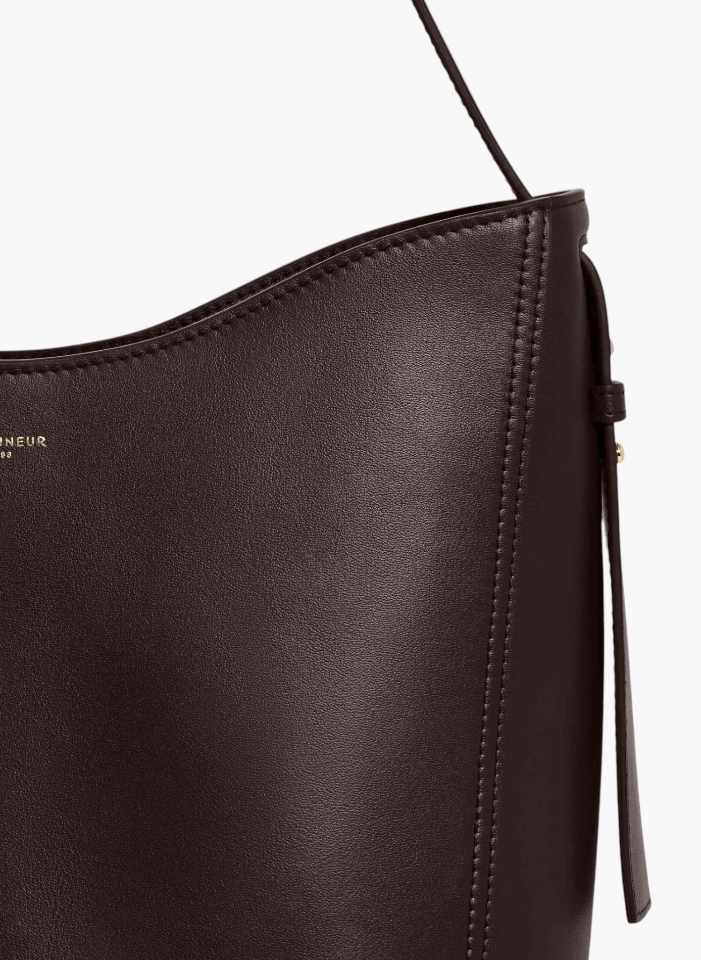 Sac hobo moyen modèle céleste en cuir lisse LE TANNEUR Marron