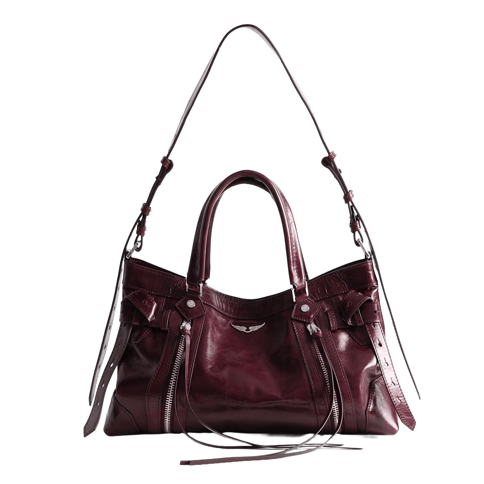 Schoudertas van leer madison ZADIG&VOLTAIRE Paars