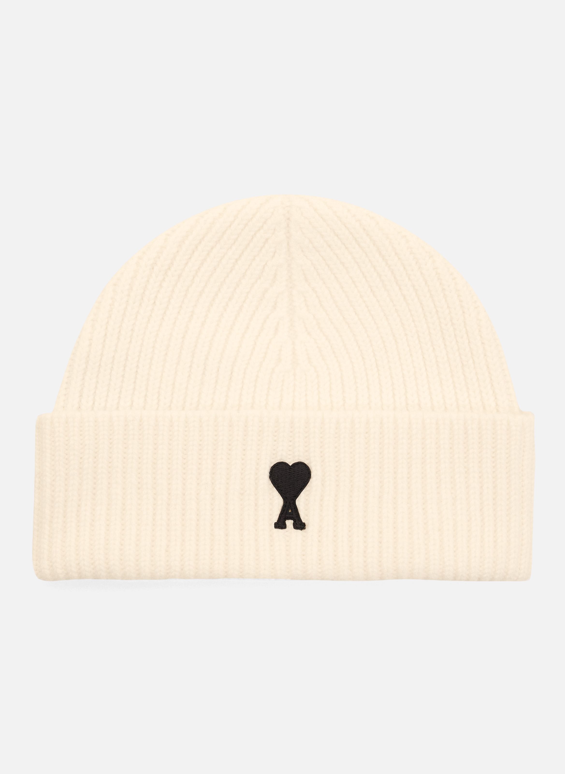 Bonnet unisexe en laine ami de coeur AMI PARIS Blanc
