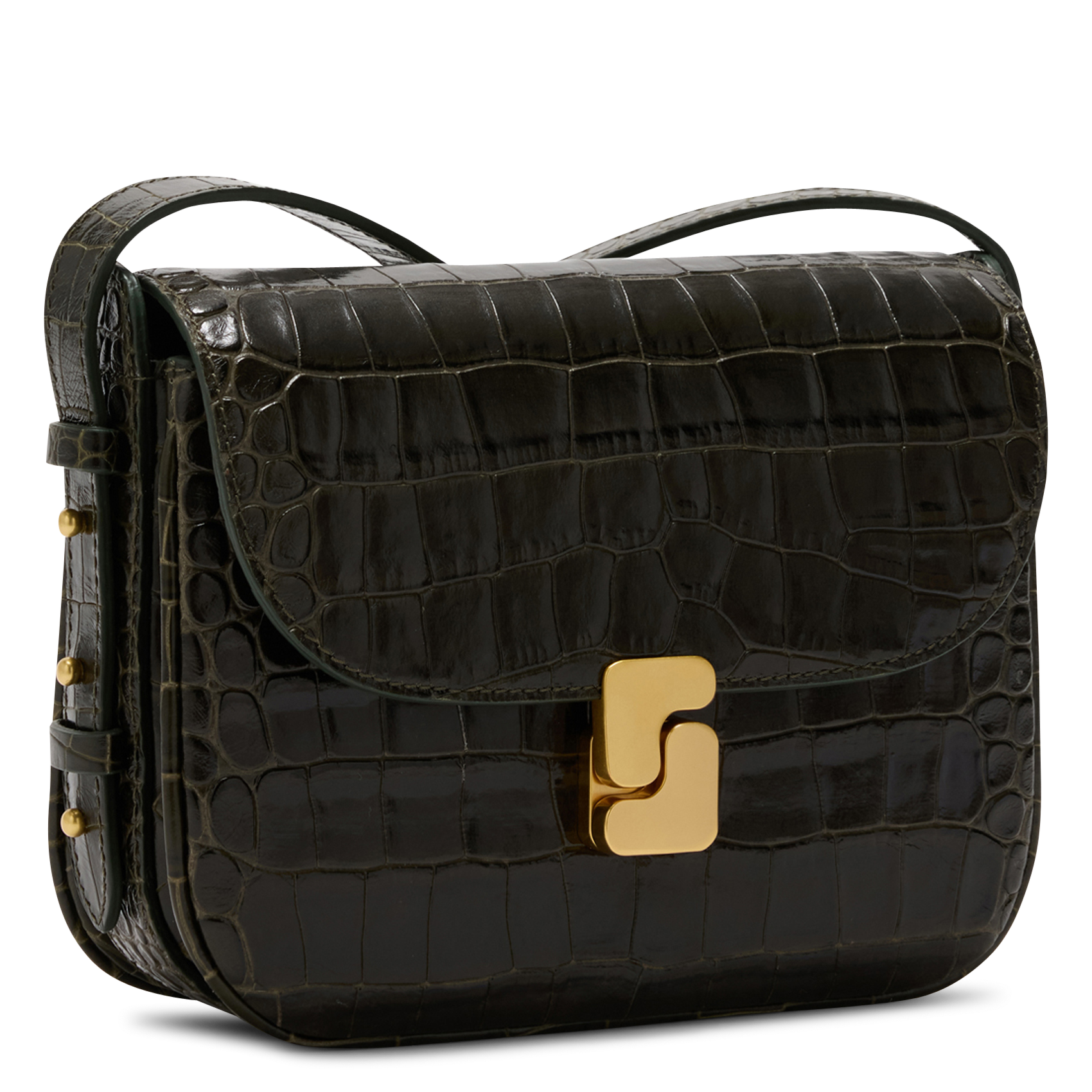Sac bandoulière en cuir embossé croco bellissima mini SOEUR Vert