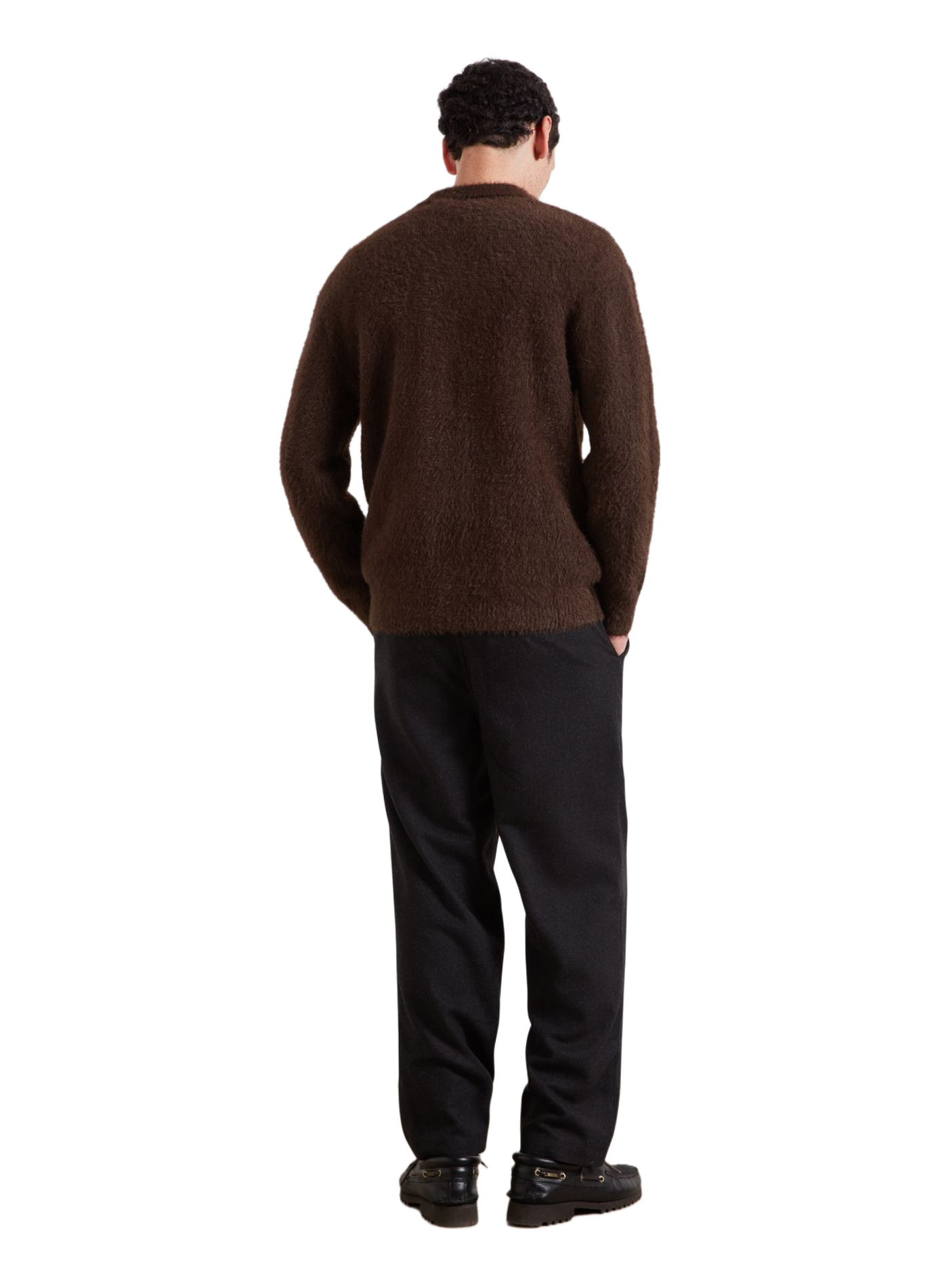 Cardigan droit à manches longues FARAH Marron
