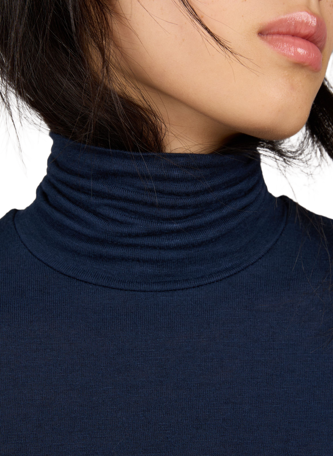 Straight plain turtleneck sweater TELA Blue