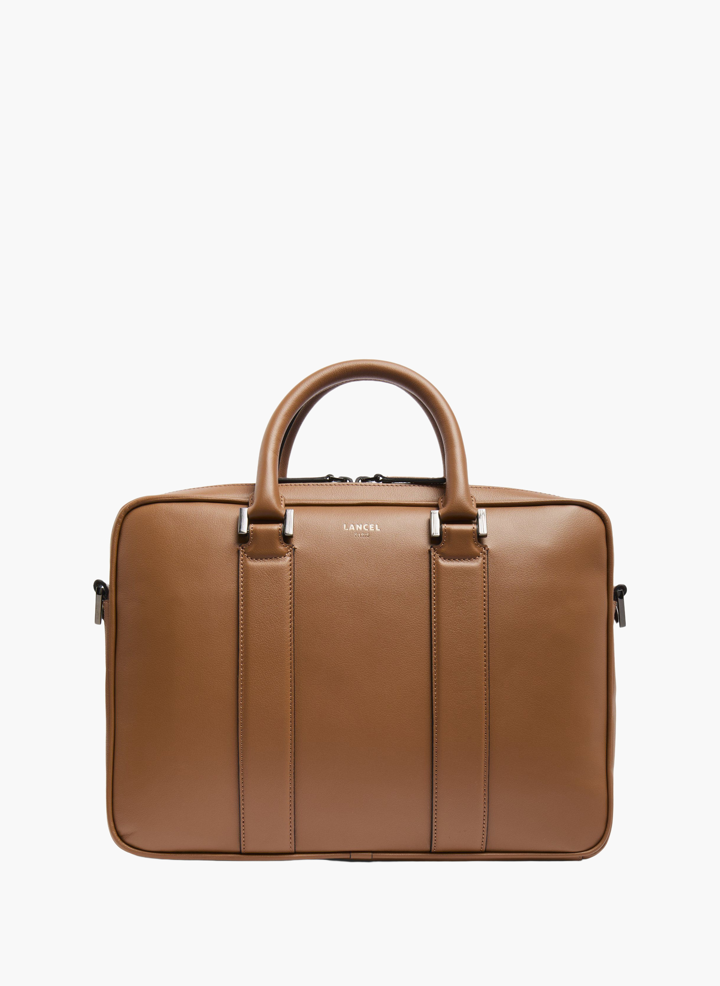 Edgard-documententas van Lancel met ritssluiting, 36 cm, van cognackleurig leer LANCEL Bruin