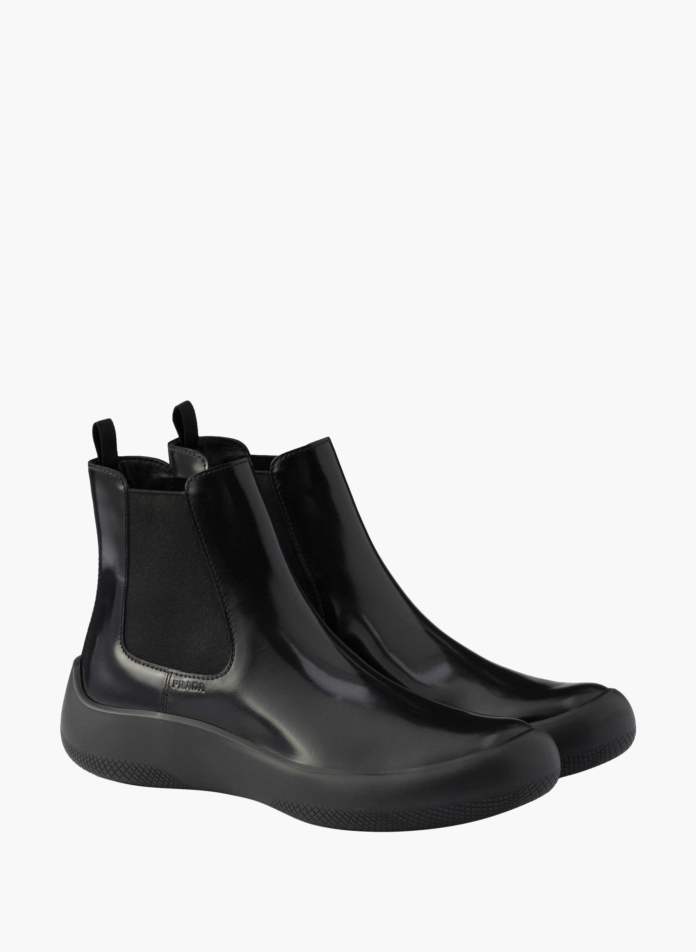 Bottines chelsea en cuir brossé PRADA Noir