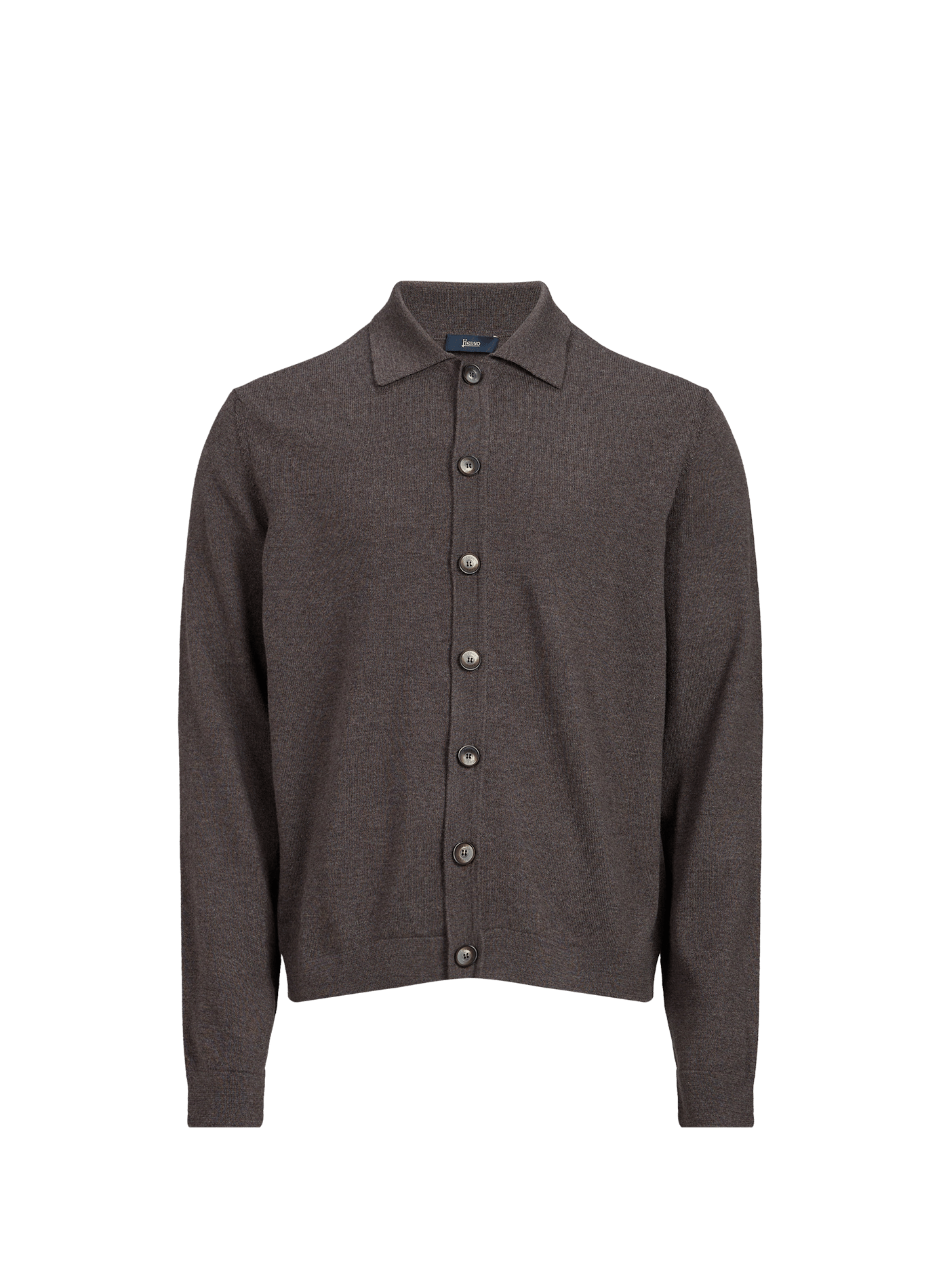 Straight wool button-up cardigan HERNO Brown