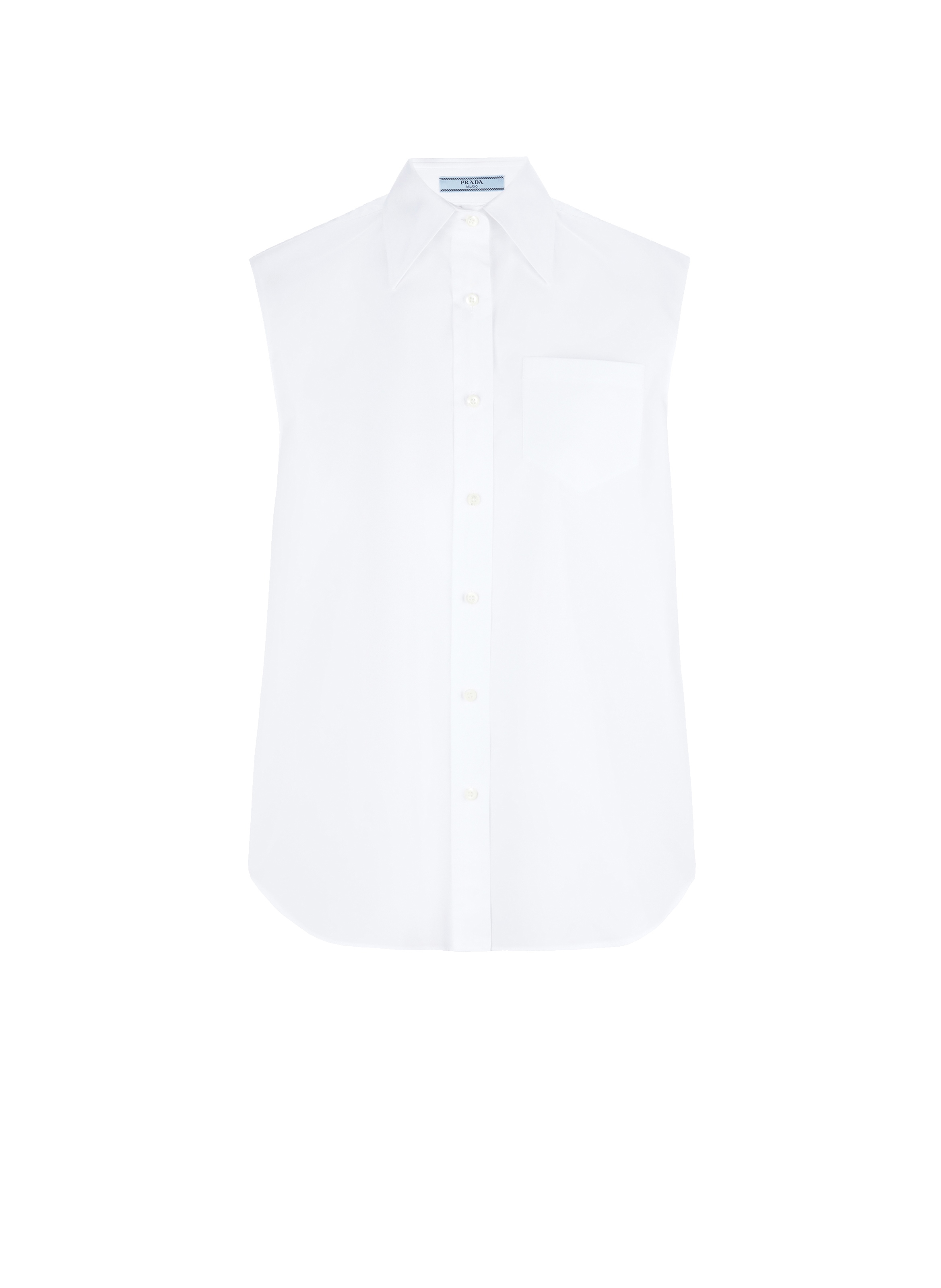 PRADA Sleeveless cotton poplin shirt White