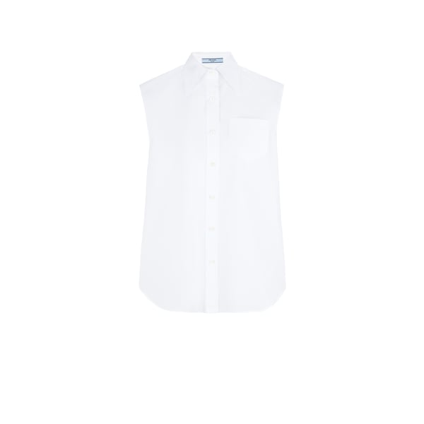 Chemise sans manches en popeline de coton