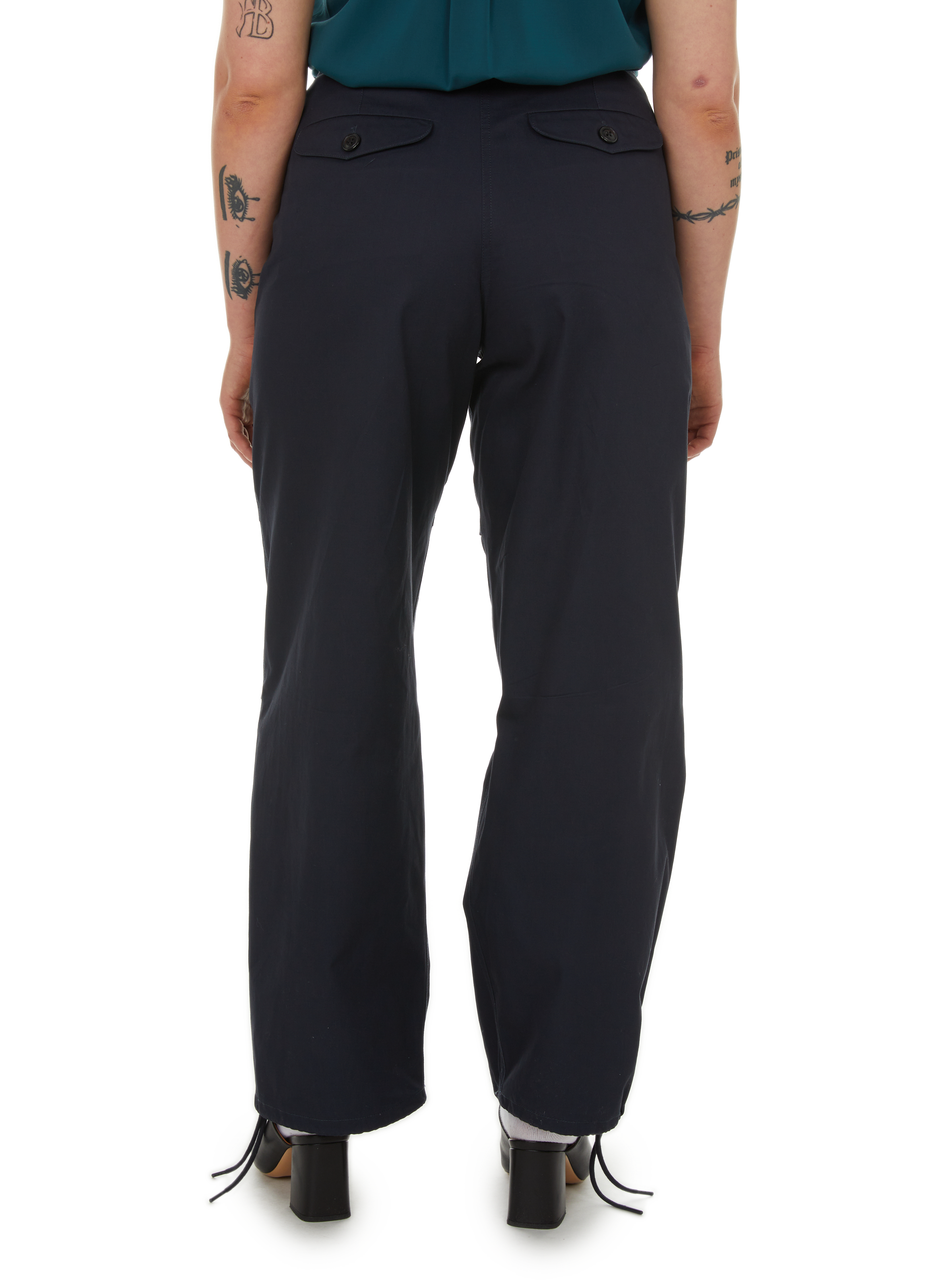 Pantalon large en coton Bleu