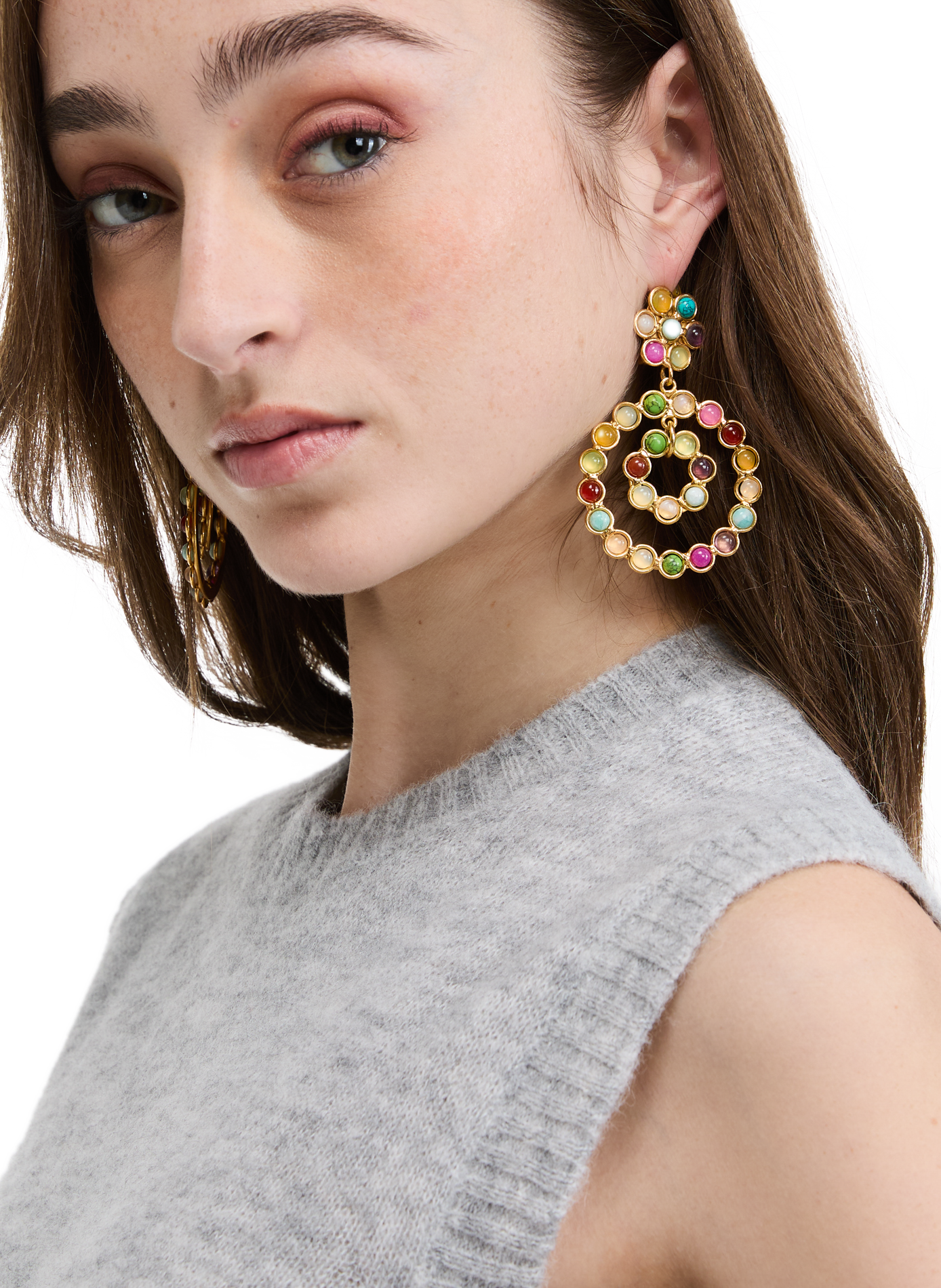 Boucles d'oreilles avec pierres serties SYLVIA TOLEDANO Multicolore