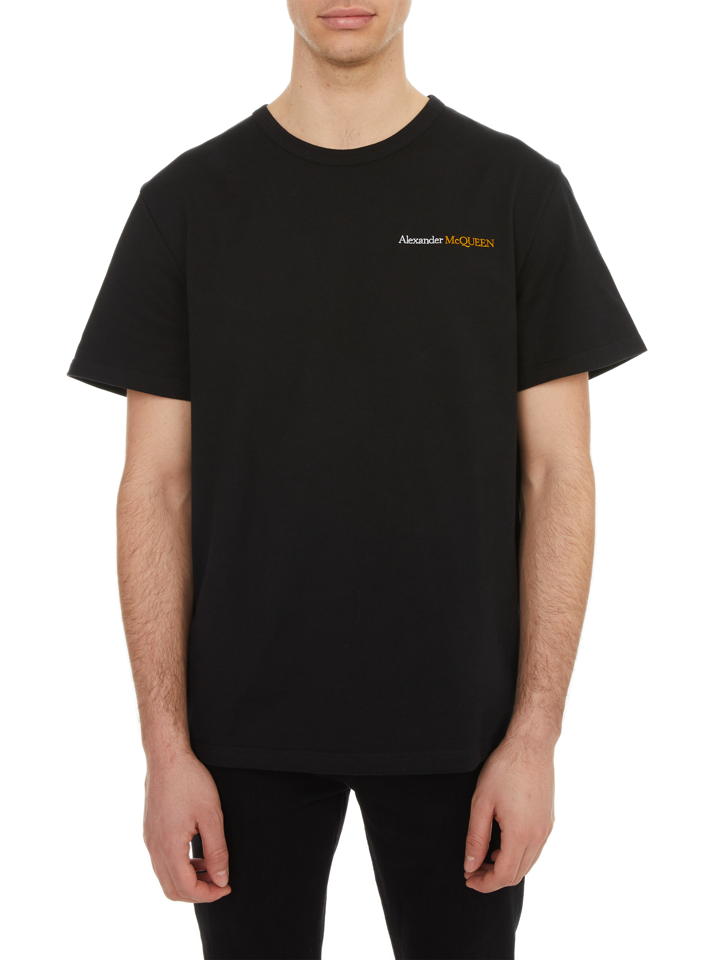 ALEXANDER MCQUEEN T-shirt uni en coton Noir