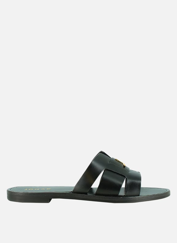 Sandales plates en cuir weil Noir by JONAK JONAK Sandales plates en cuir weil Noir