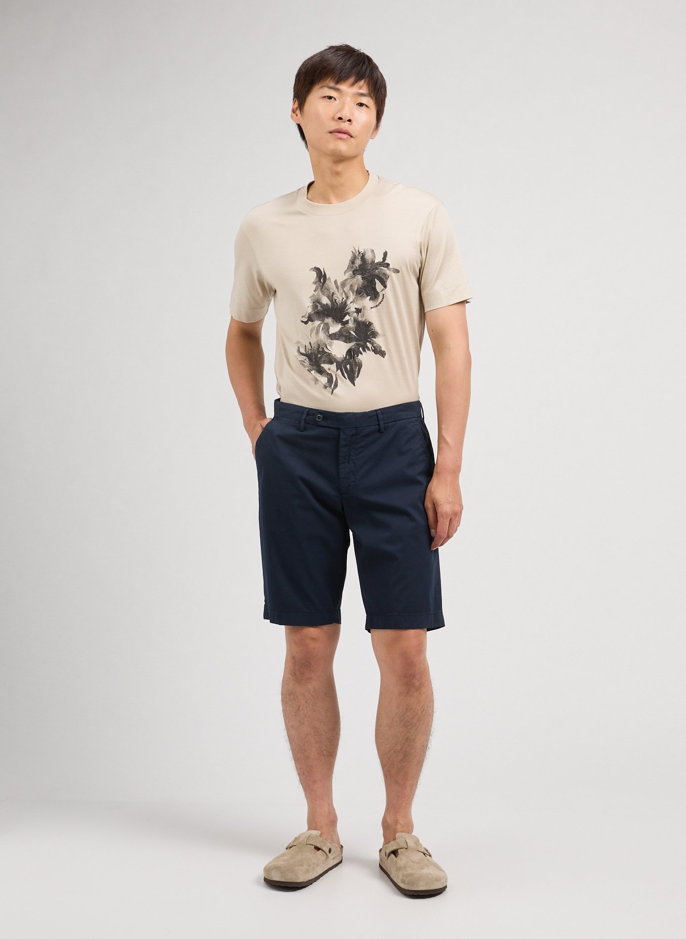 Chino Bermuda in blended cotton FACONNABLE Blue