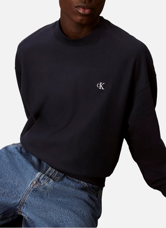 Oversized cotton terry sweatshirt Blue by CALVIN KLEIN CALVIN KLEIN Oversized cotton terry sweatshirt Blue