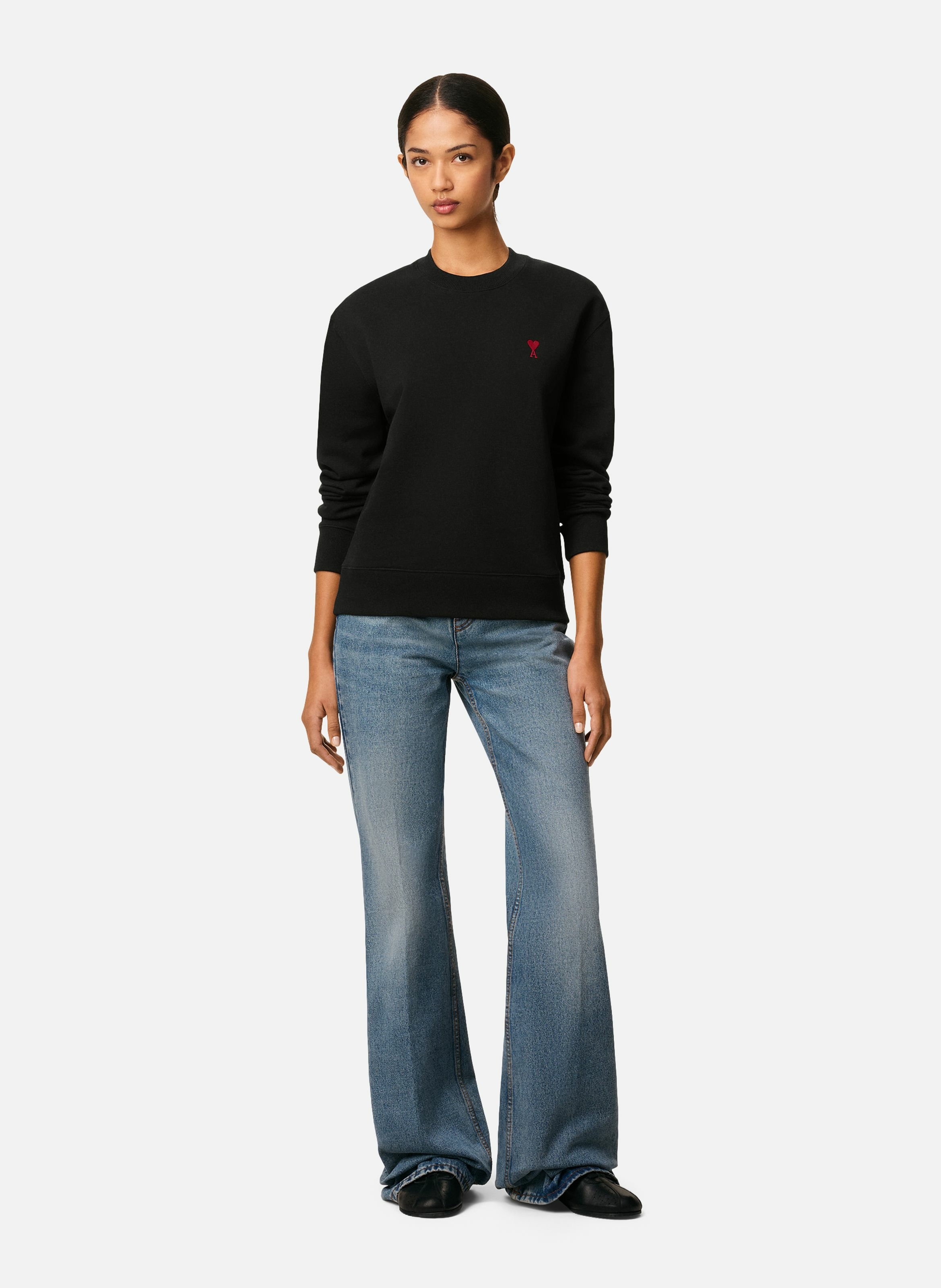 Sweatshirt ami de coeur rouge unisexe AMI PARIS Noir