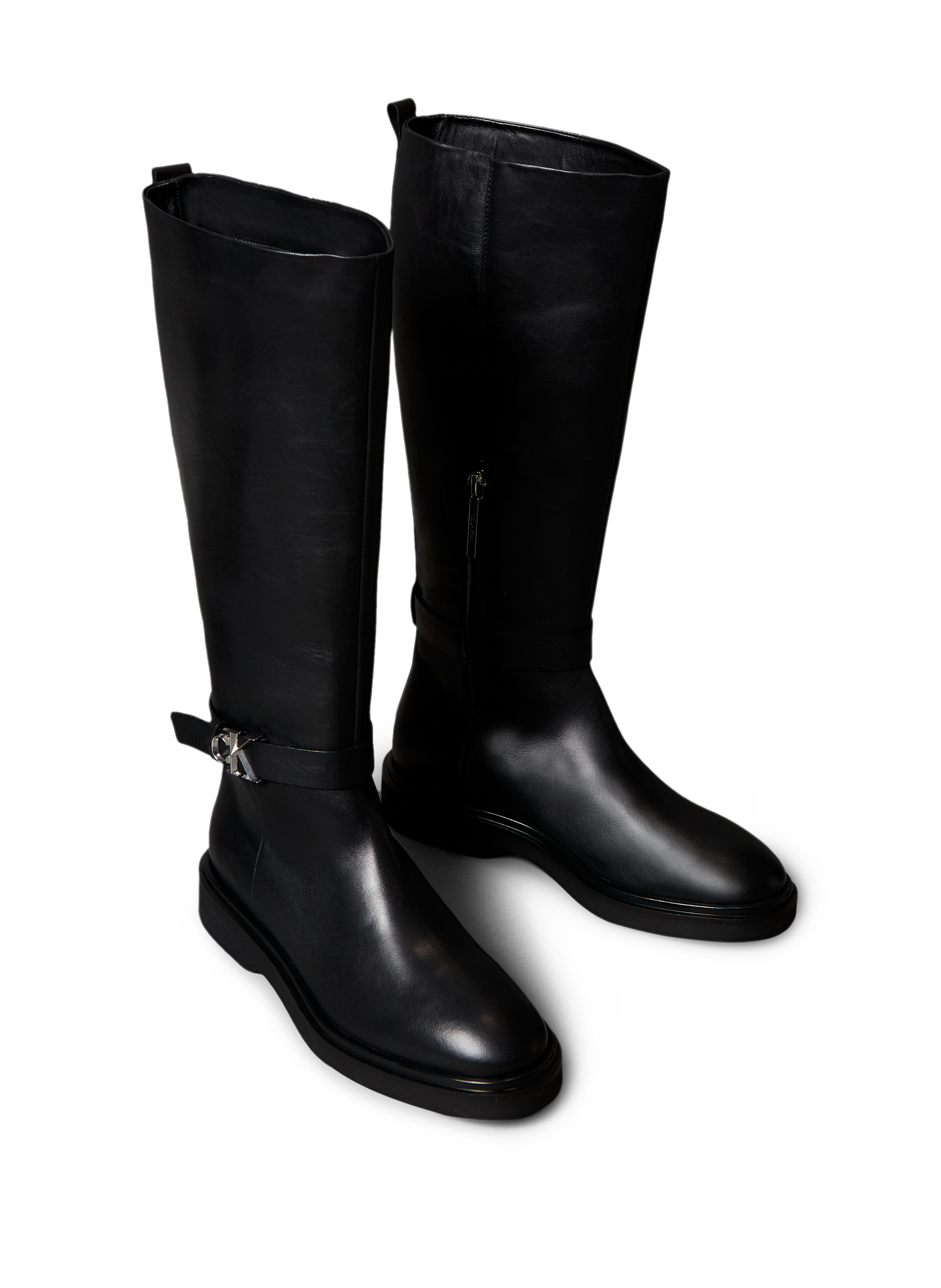 Bottes hautes en cuir CALVIN KLEIN Noir