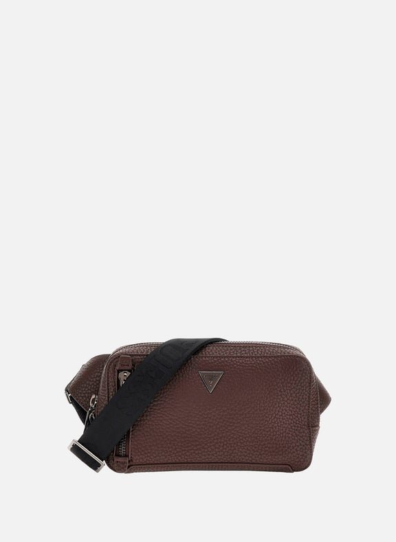 Grained waist bag Brown by GUESS GUESS Grained waist bag Brown