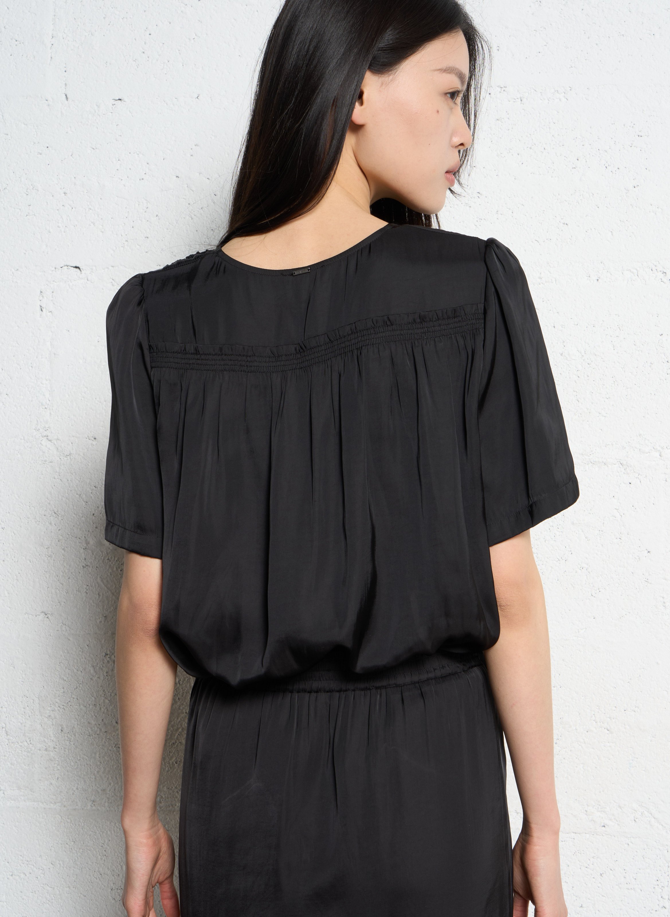 Top oversize satiné IKKS Noir
