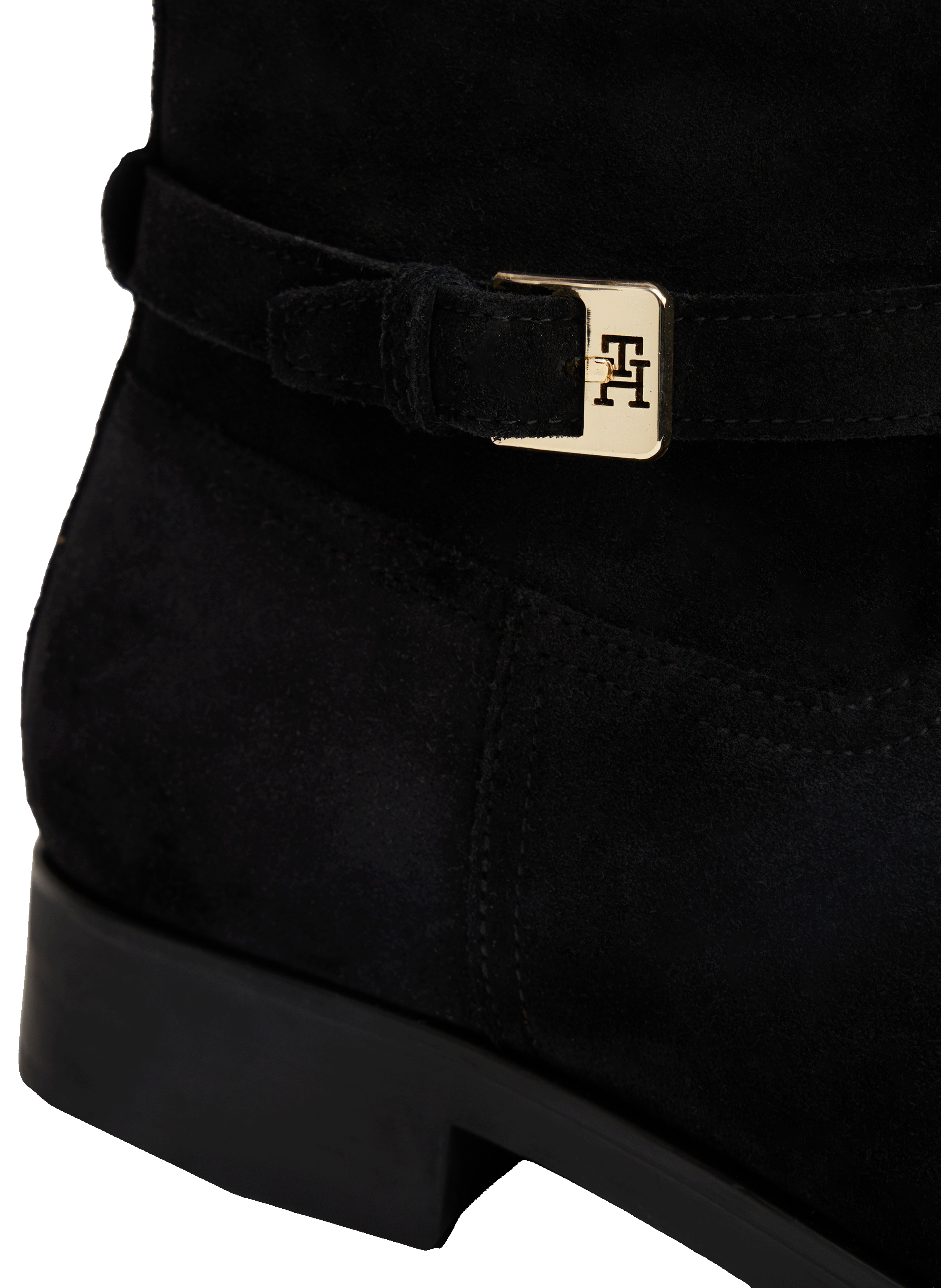 Suede leather ankle boots TOMMY HILFIGER Black