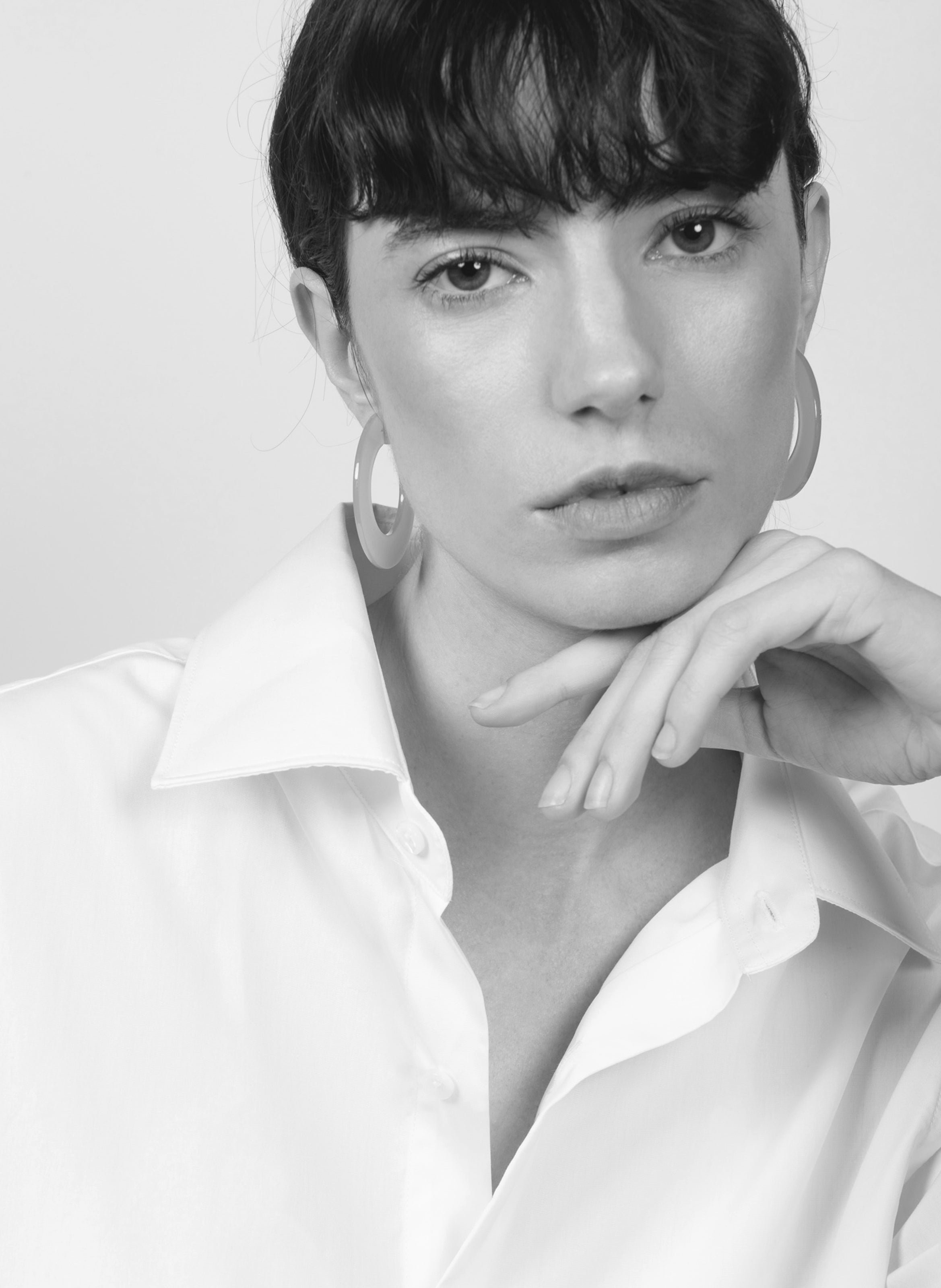 Boucles d'oreilles ginza en acétate de cellulose KURAGE GINZA Bleu