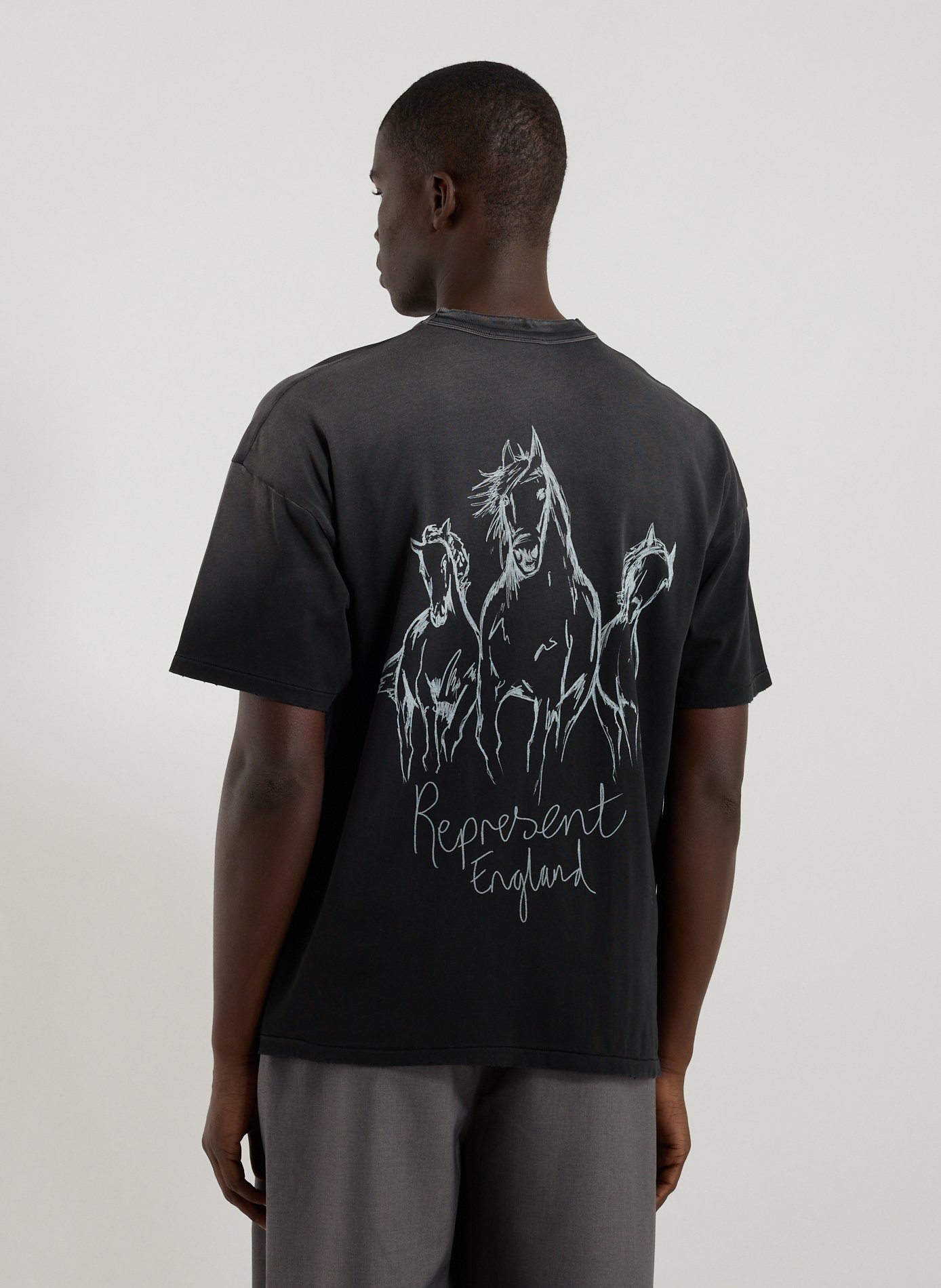 Short-sleeve printed cotton T-shirt  REPRESENT Black