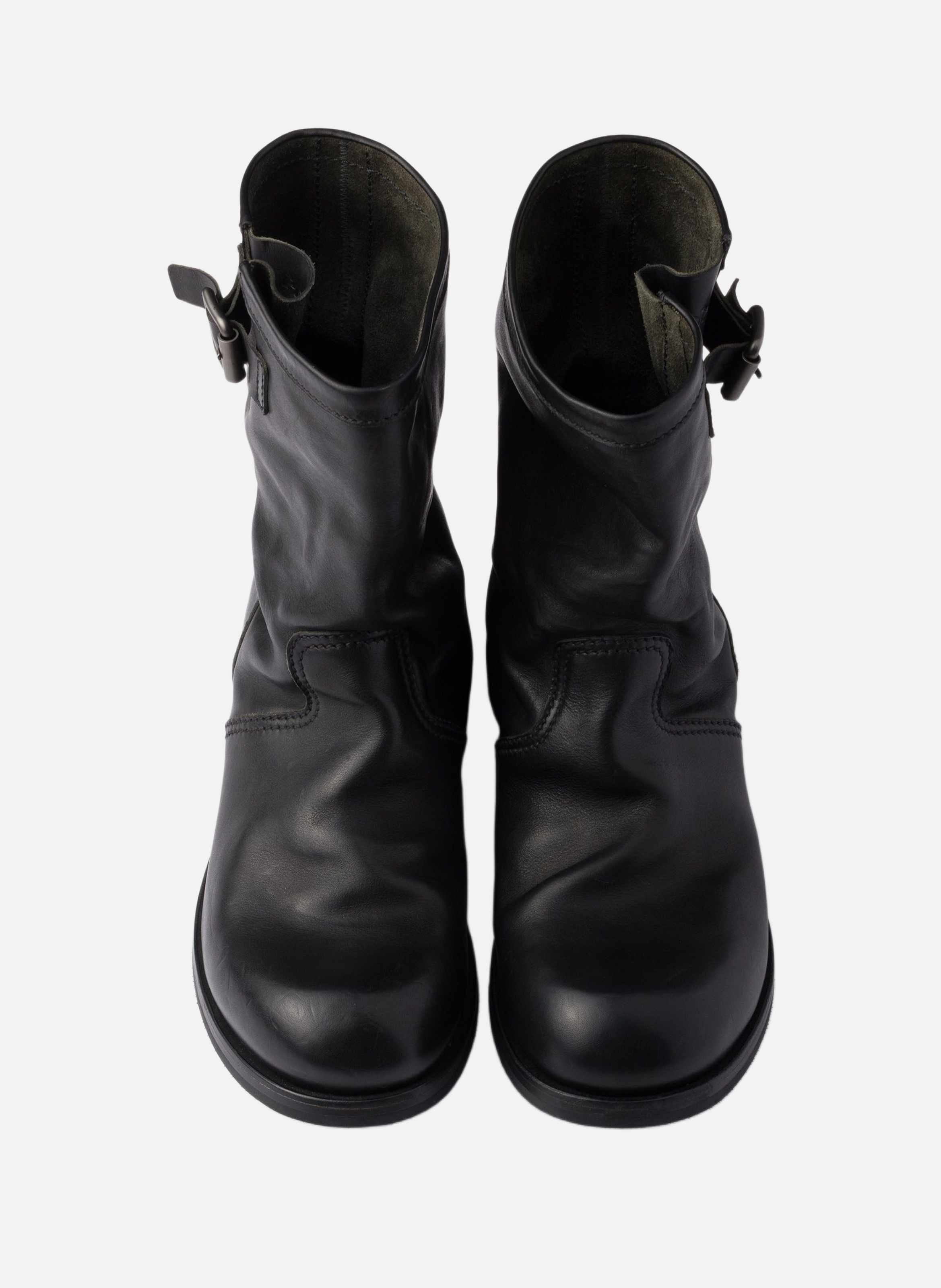 Bottes mi-mollet en cuir PRADA Noir