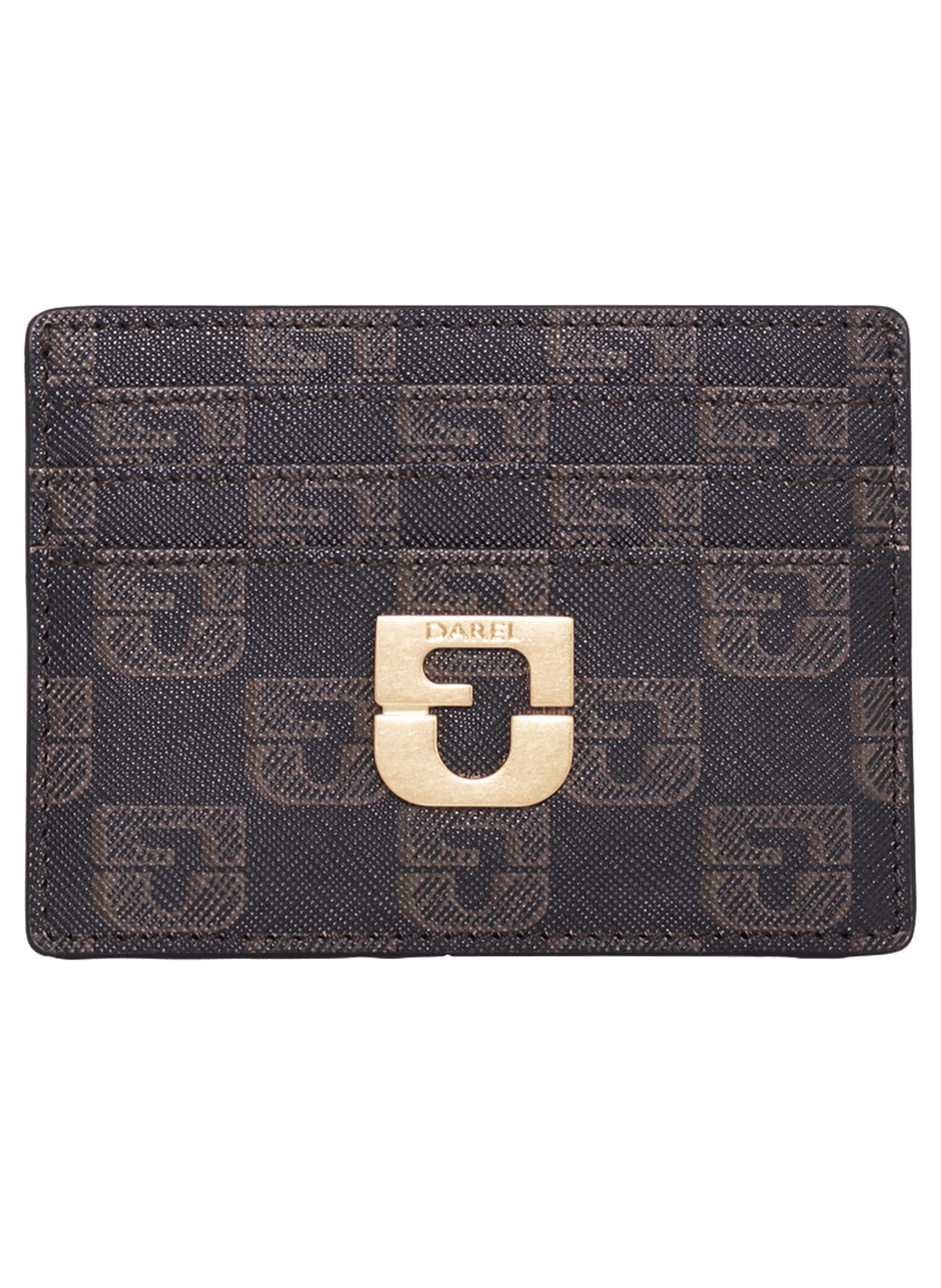 Porte carte en toile enduite monogrammée - cardholder GERARD DAREL Marron