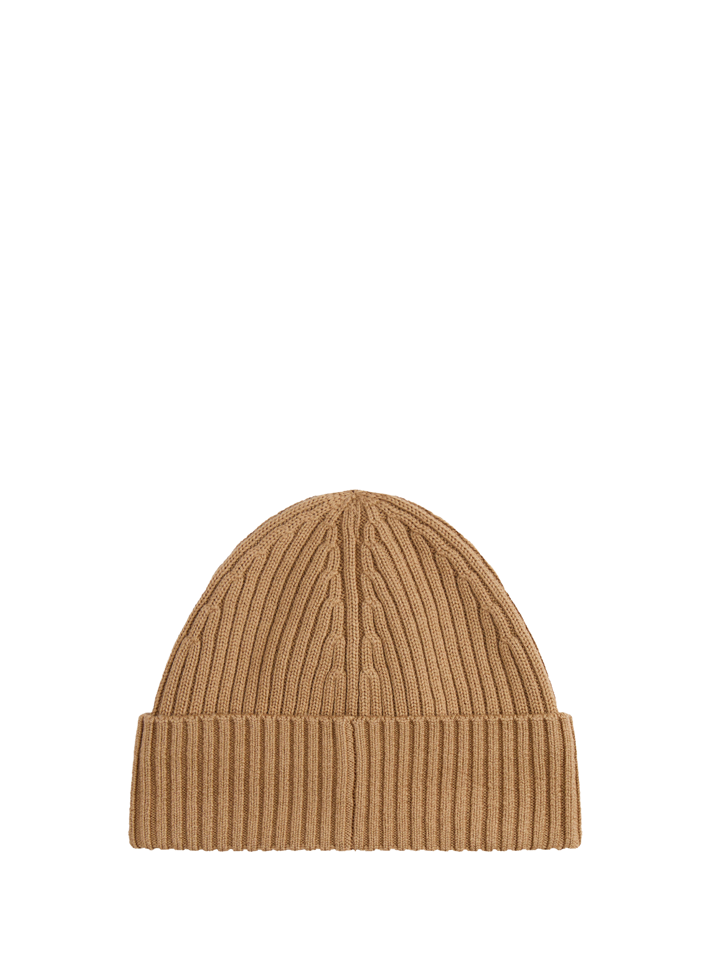 Ribbed wool beanie TOMMY HILFIGER Beige