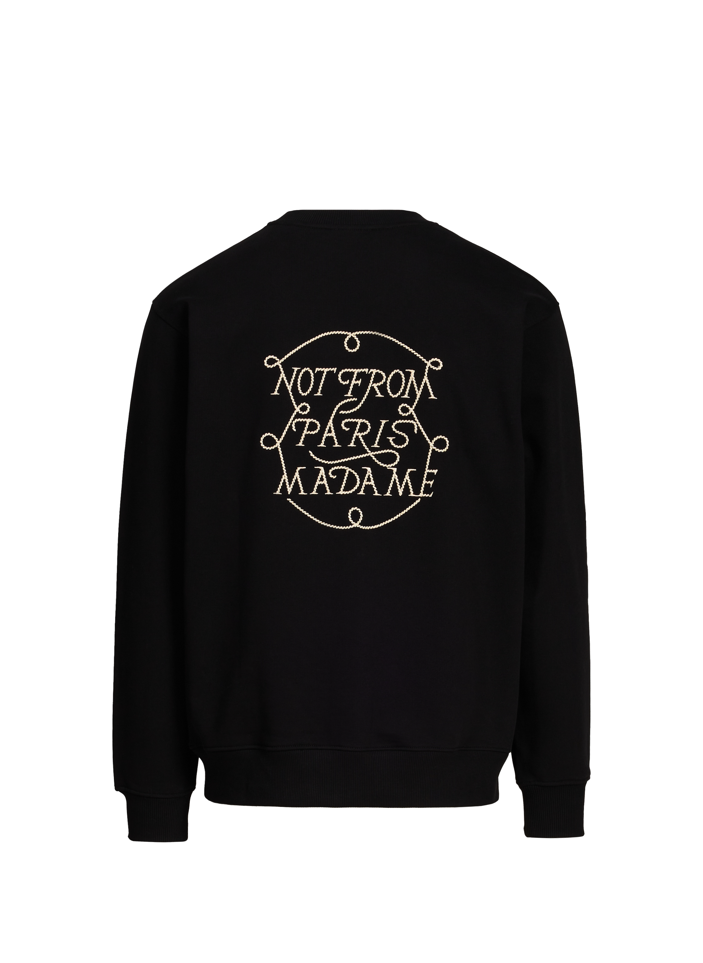 Pull ample brodé en coton DROLE DE MONSIEUR Noir