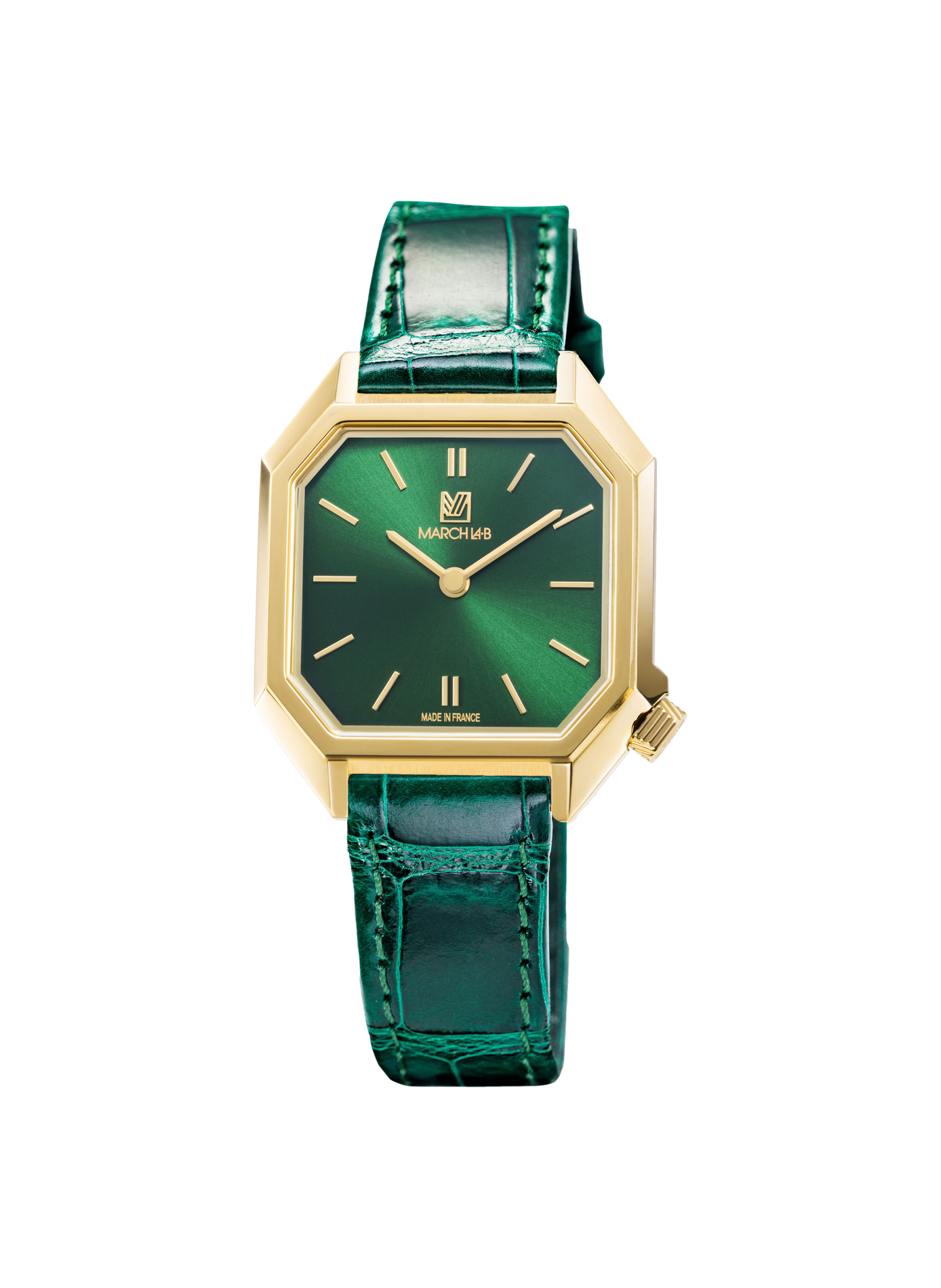 Montre quartz bracelet en cuir Vert MARCH LAB