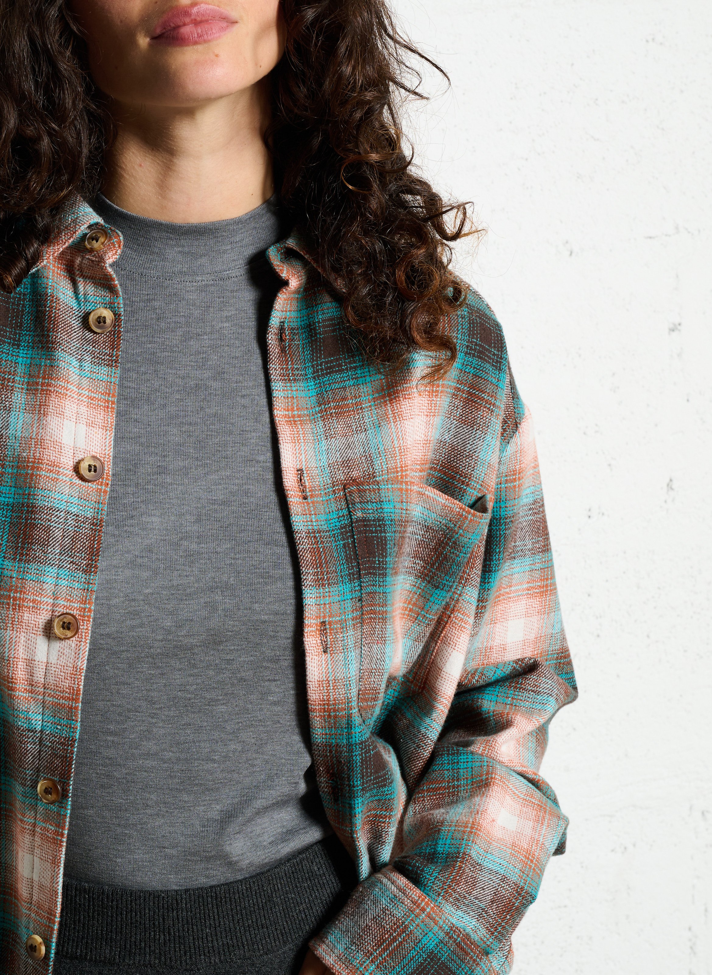 Chemise col classique en coton mélangé nomade MAISON 123 Blanc