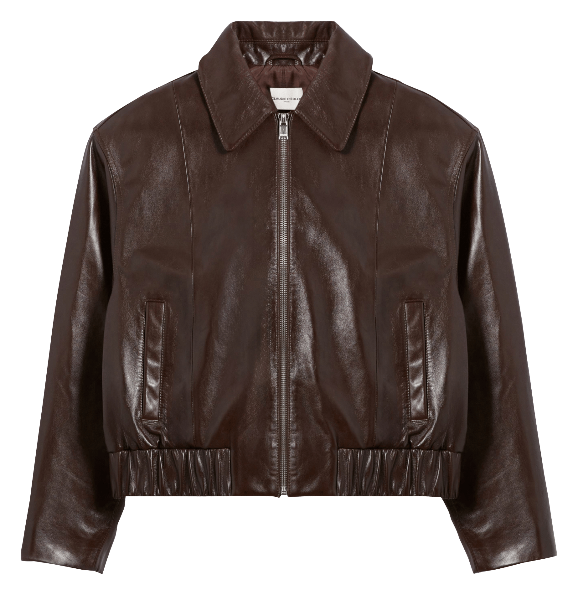 Veste en cuir oversize CLAUDIE PIERLOT Marron