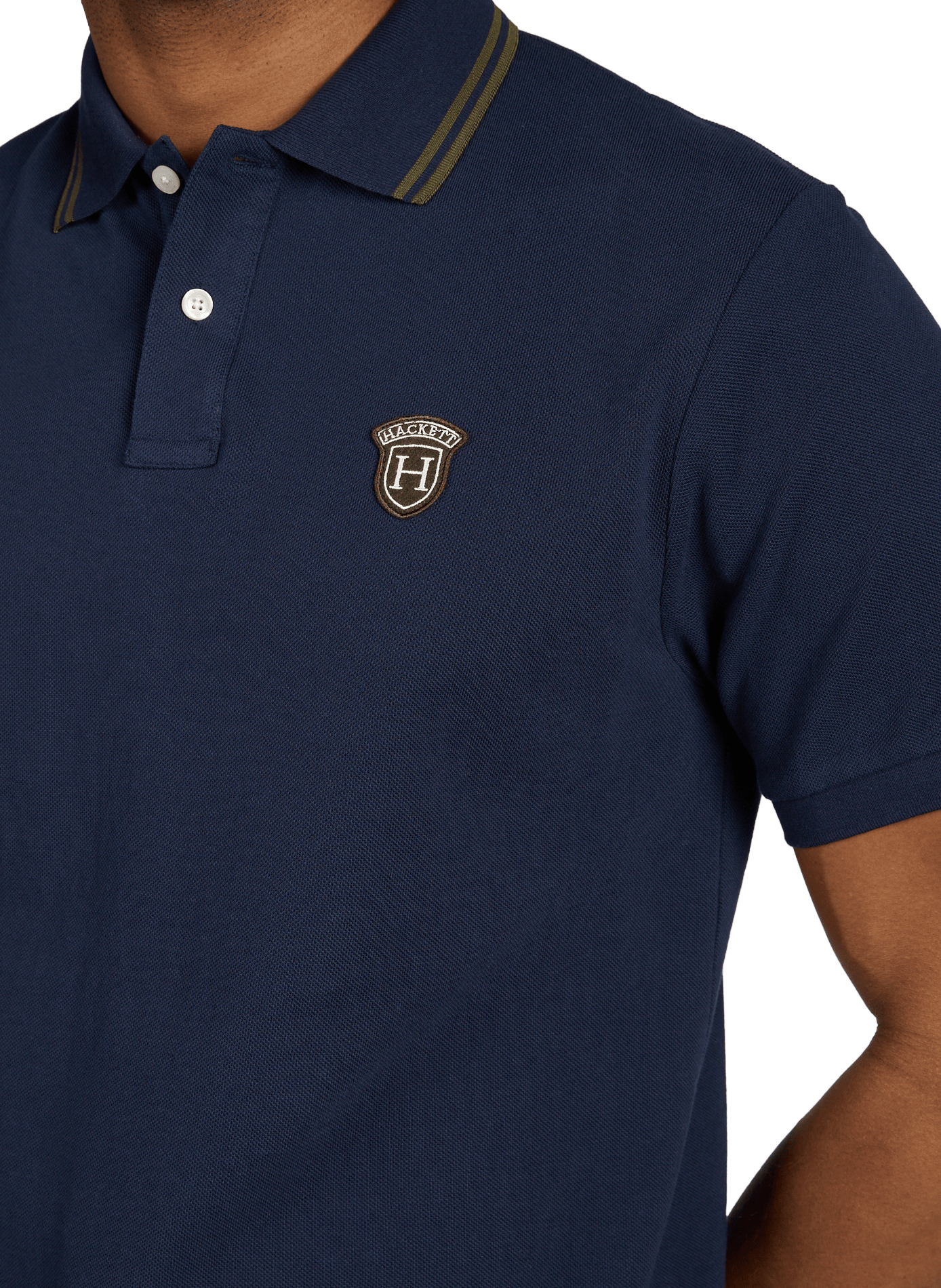 Polo à manches courtes en coton HACKETT Bleu