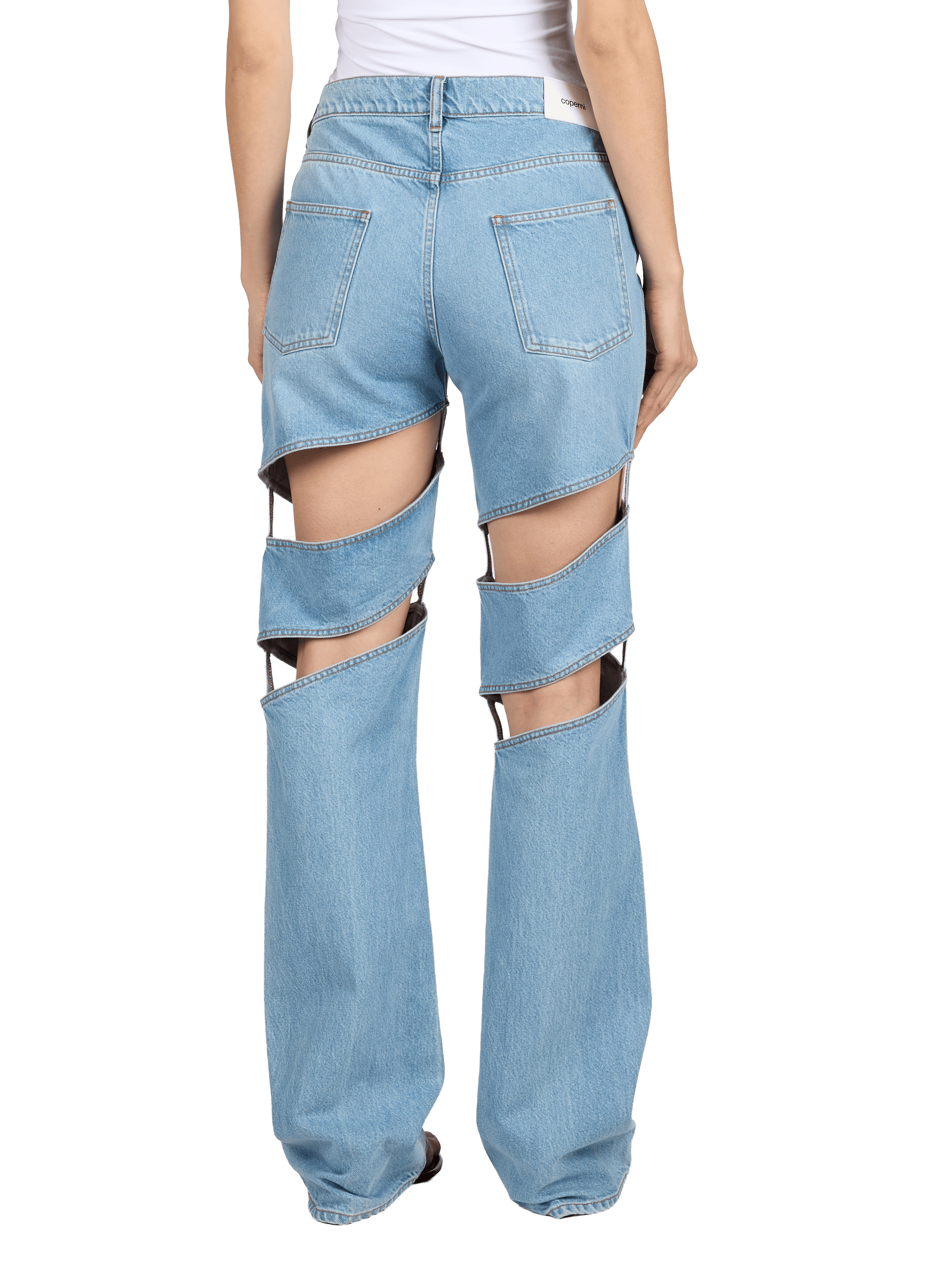 Jean à trous en coton COPERNI Bleu