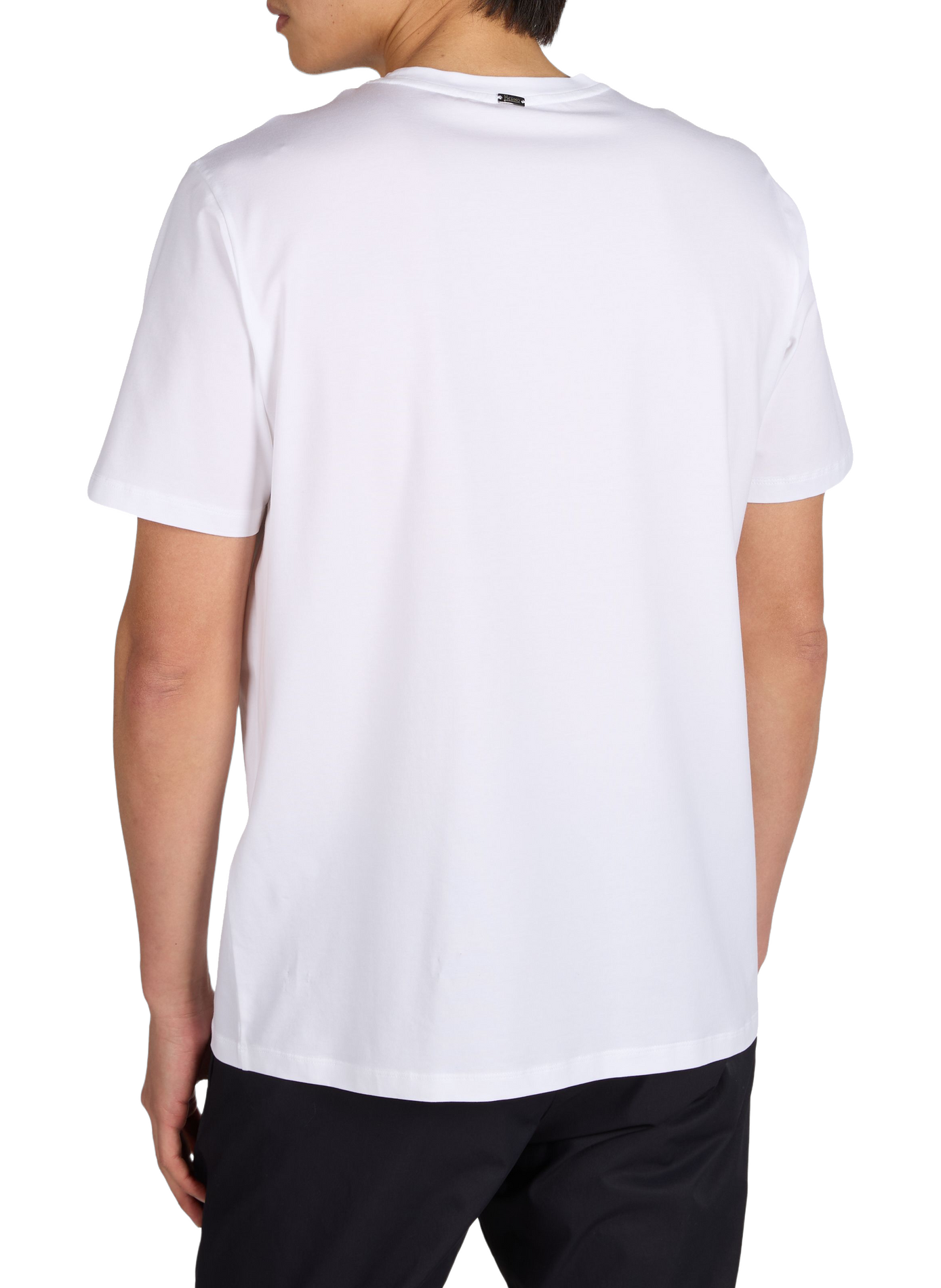 T-shirt droit uni à col rond HERNO Blanc