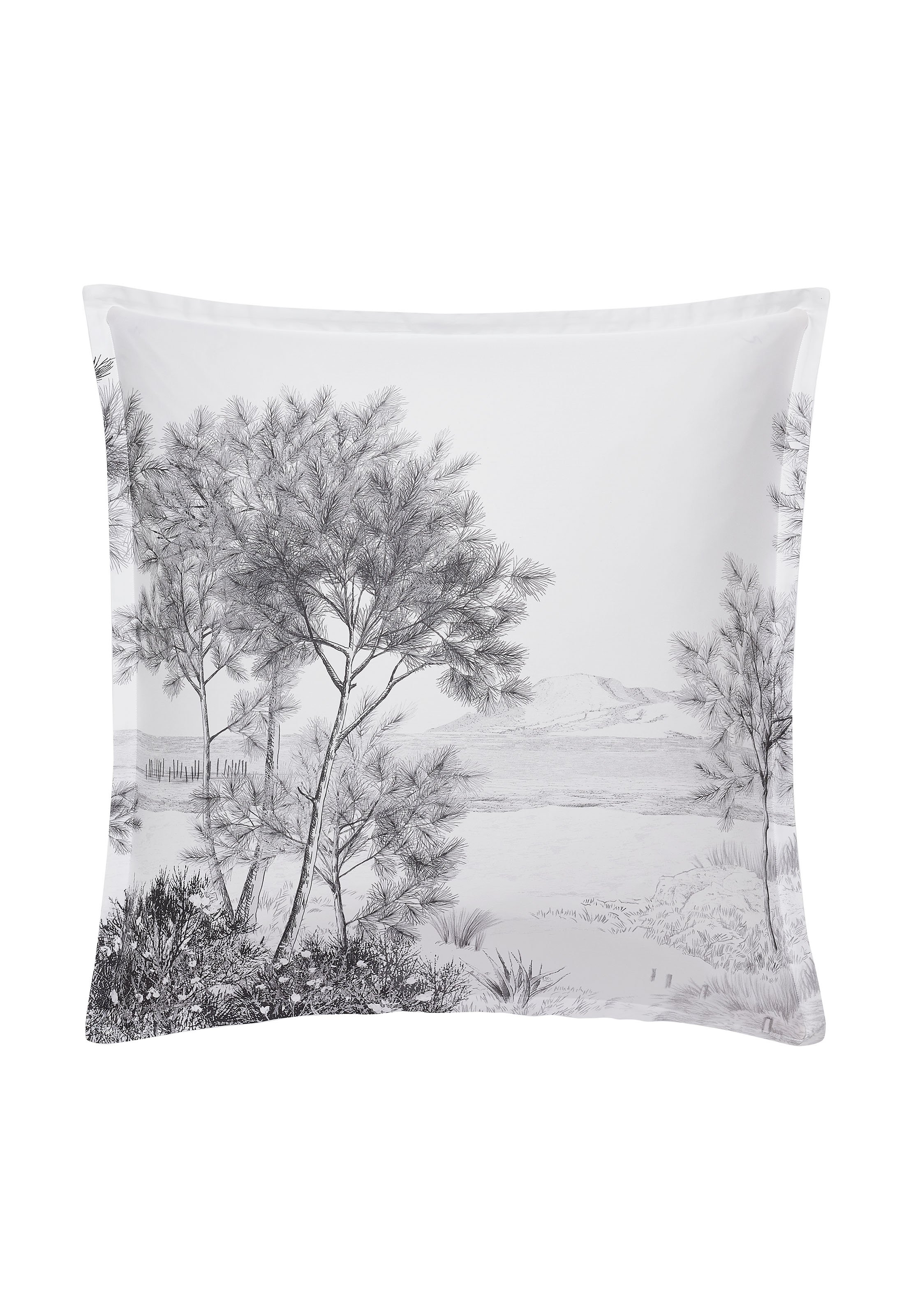 Taie d'oreiller imprimée en satin de coton bio, dune ALEXANDRE TURPAULT Noir