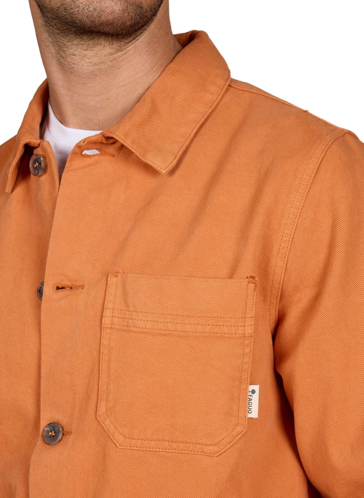 Solid buttoned straight jacket FAGUO Orange