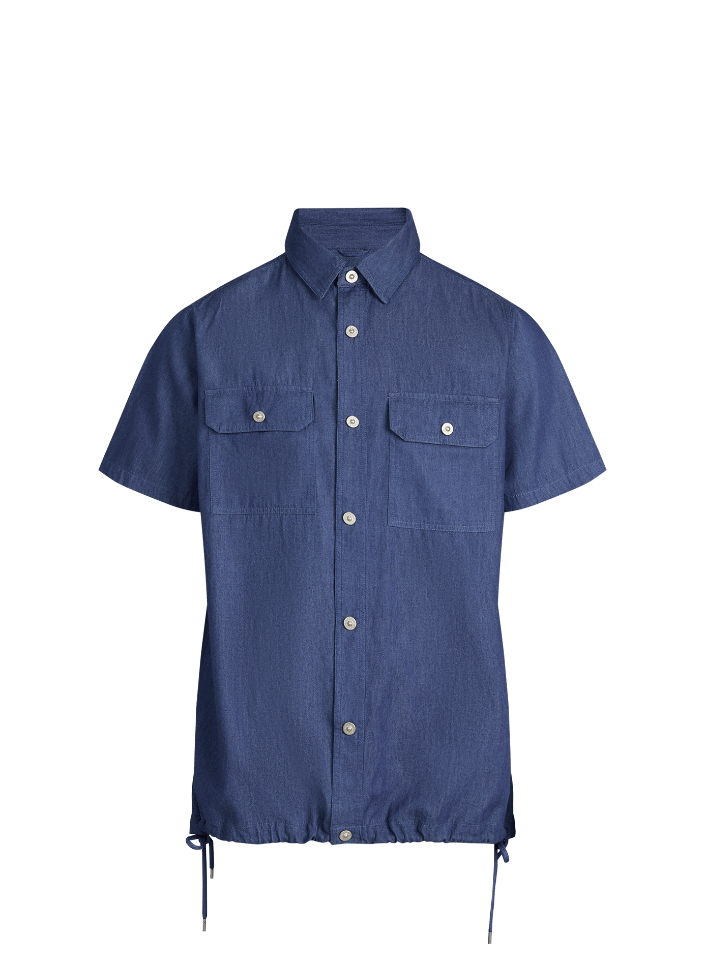 Straight shirt with short denim sleeves TAION Blue