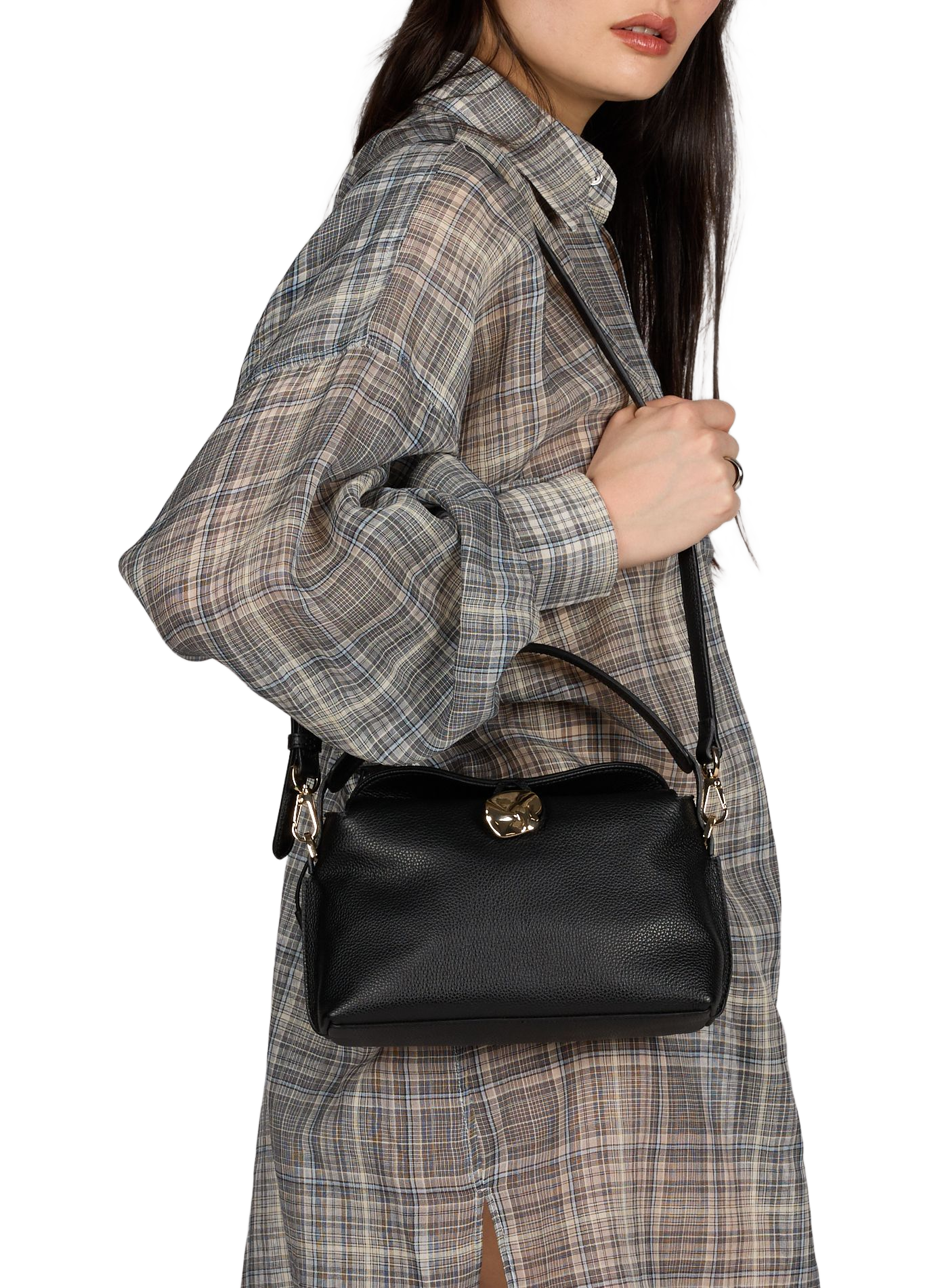 Sac à main Hanna Mini en cuir FLATTERED Noir