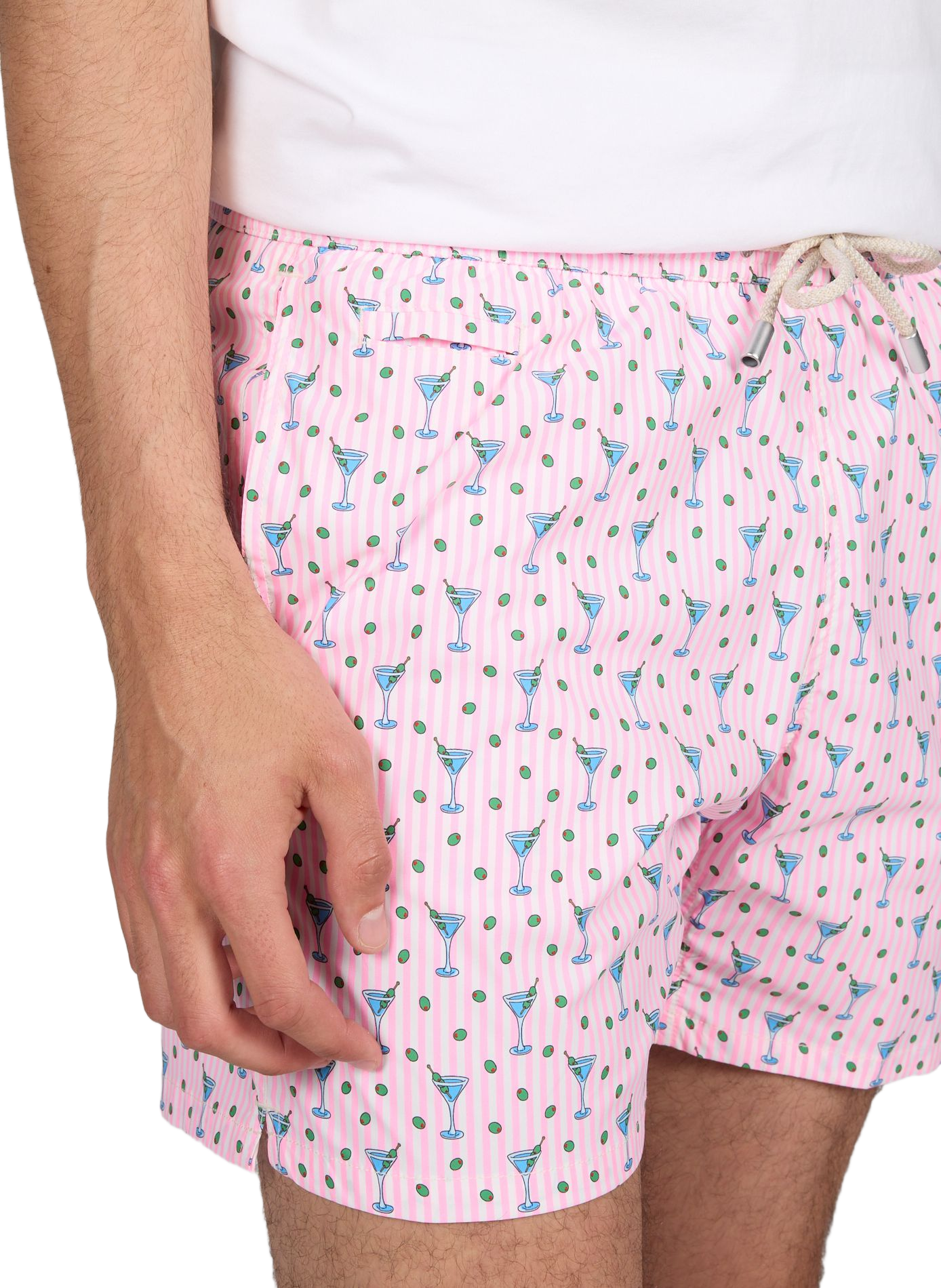 Stretch swim shorts with floral print MC2 SAINT BARTH Pink