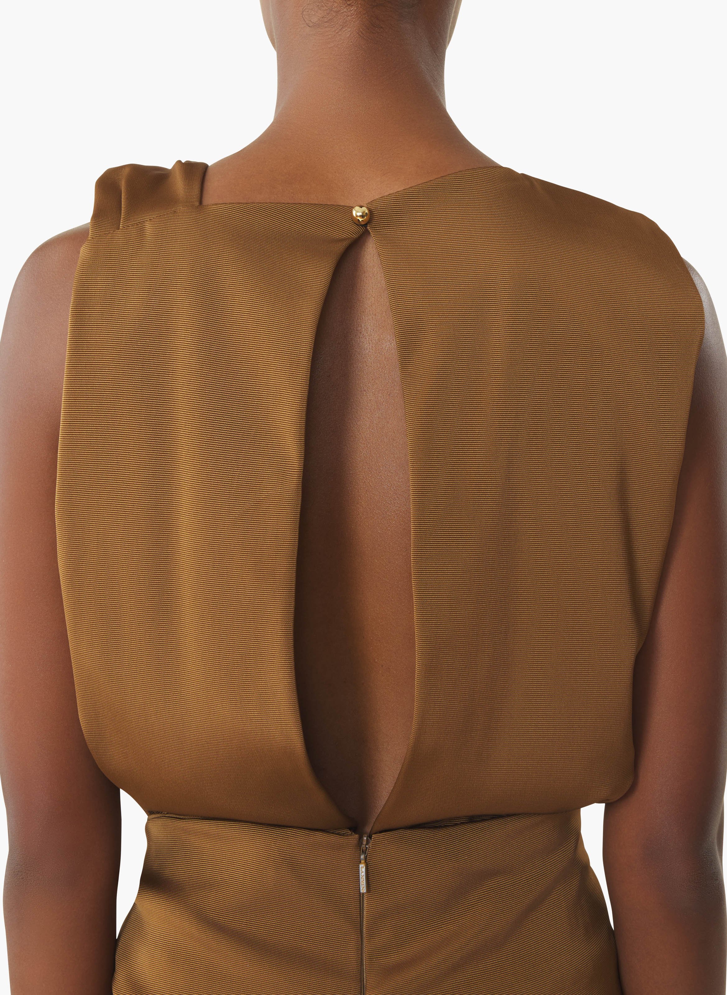 Robe midi en viscose LANVIN Marron