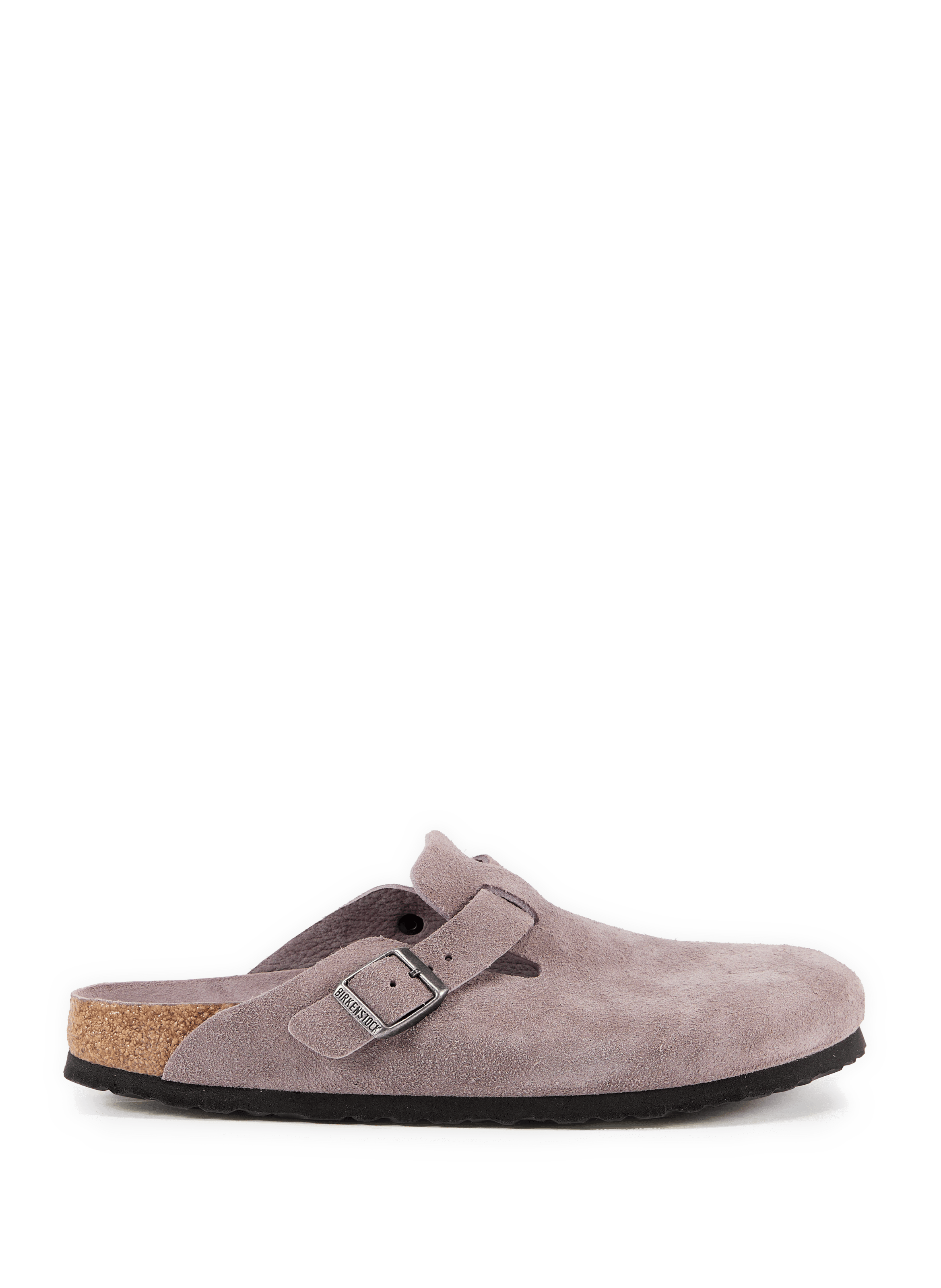 Platte muiltjes van suèdeleer in Boston BIRKENSTOCK Paars