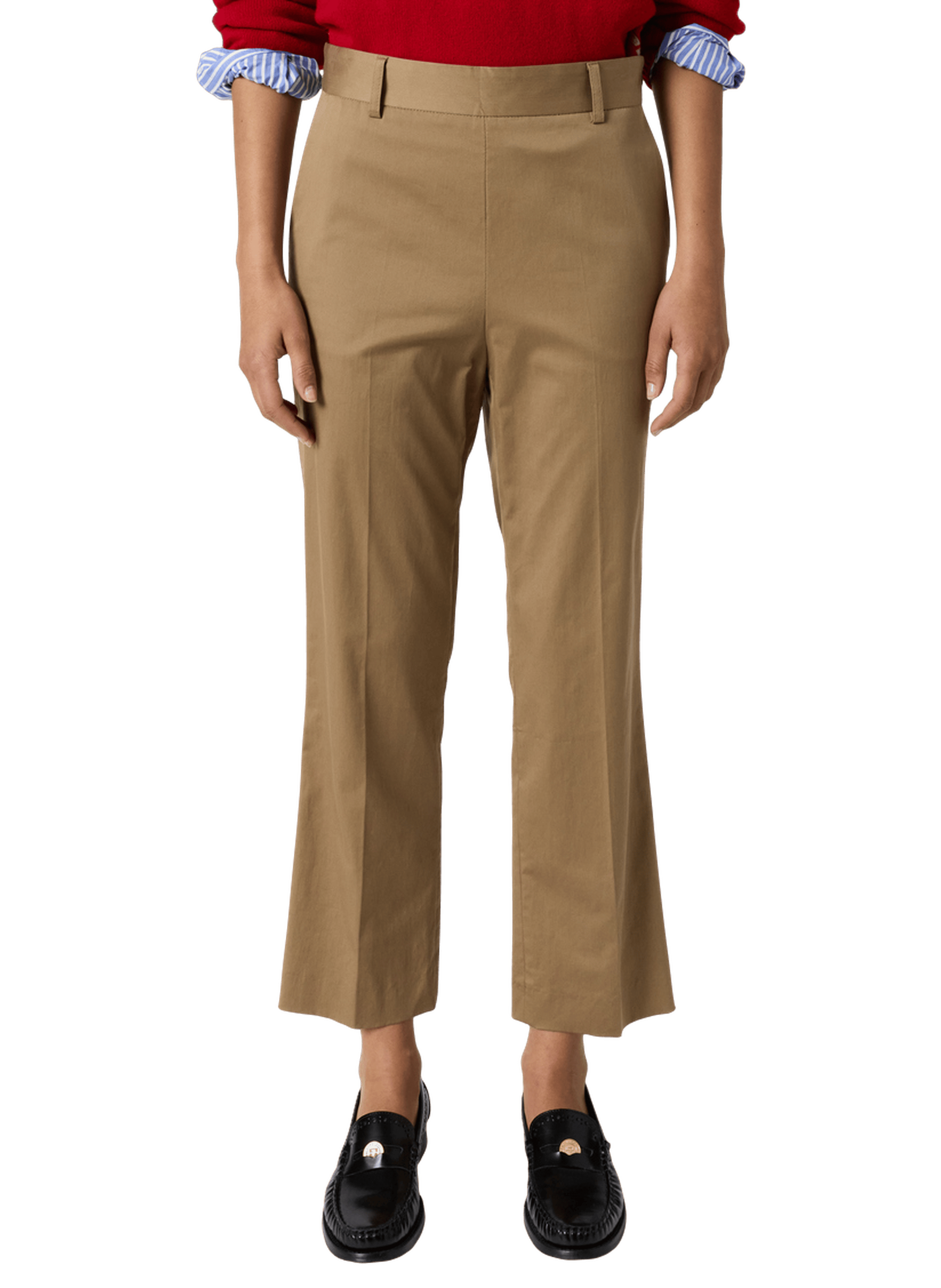 Pantalon 7/8 en coton - athenais Marron
