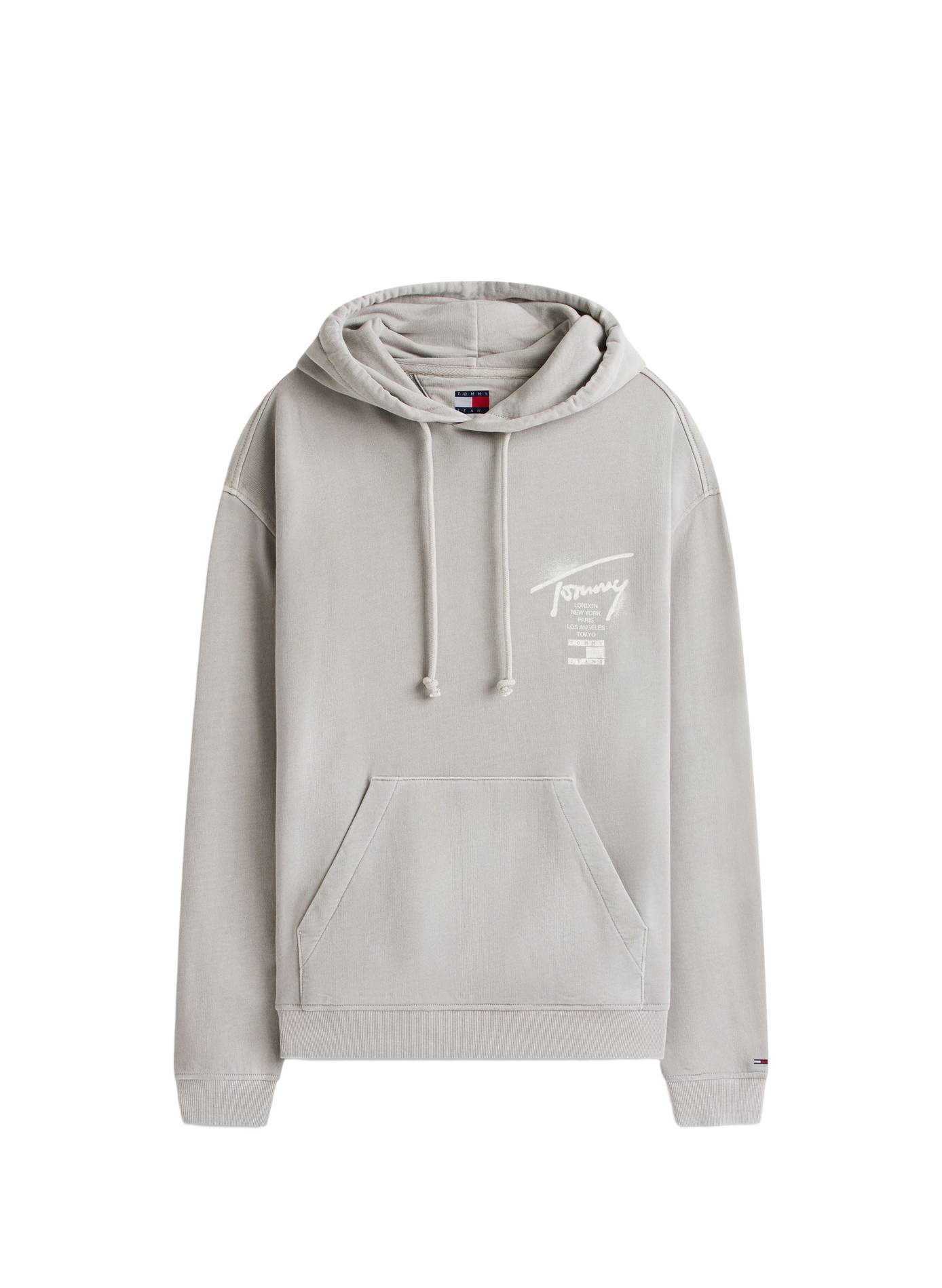 Hoodie with printed logo in cotton TOMMY HILFIGER Grey