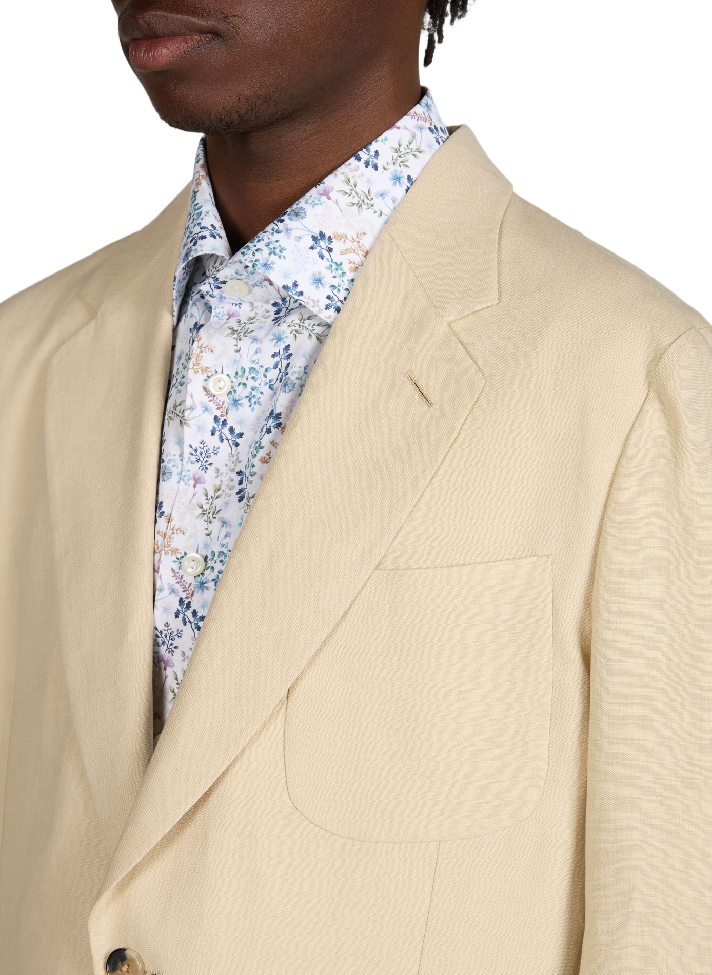 Straight linen suit jacket PAUL SMITH Beige