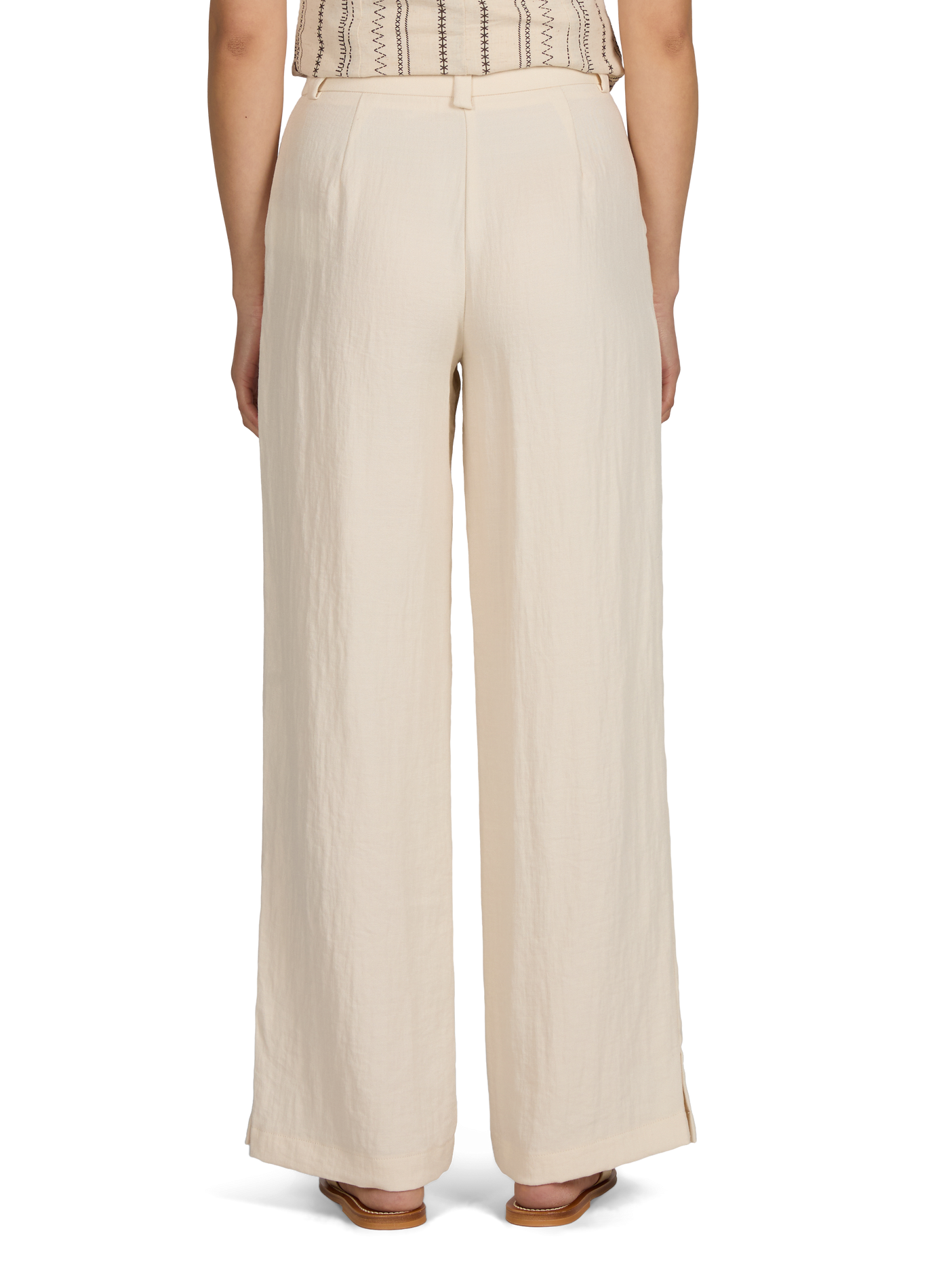 Solid Flowy Pants VILA Beige