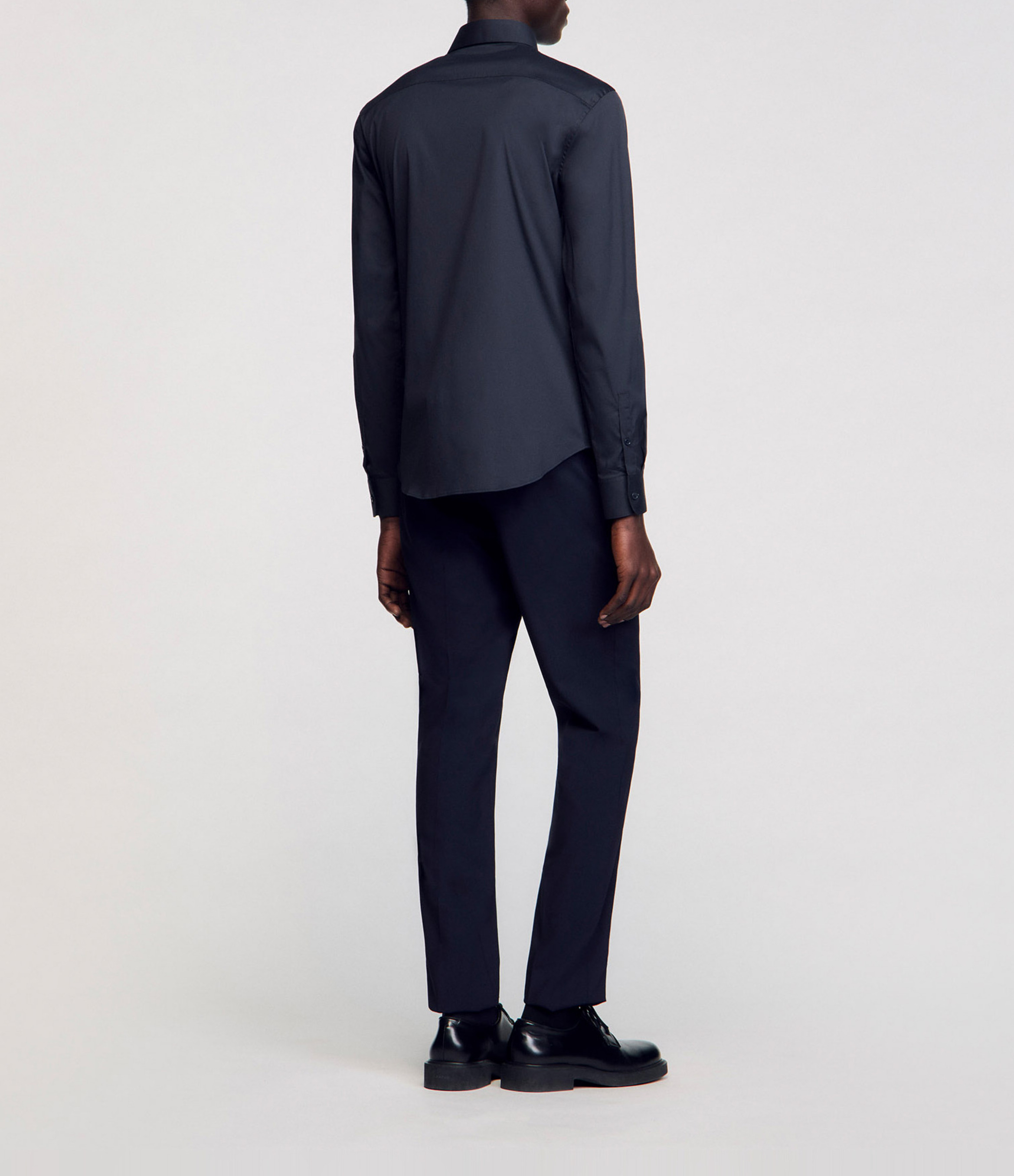Chemise slim-fit en coton stretch Bleu