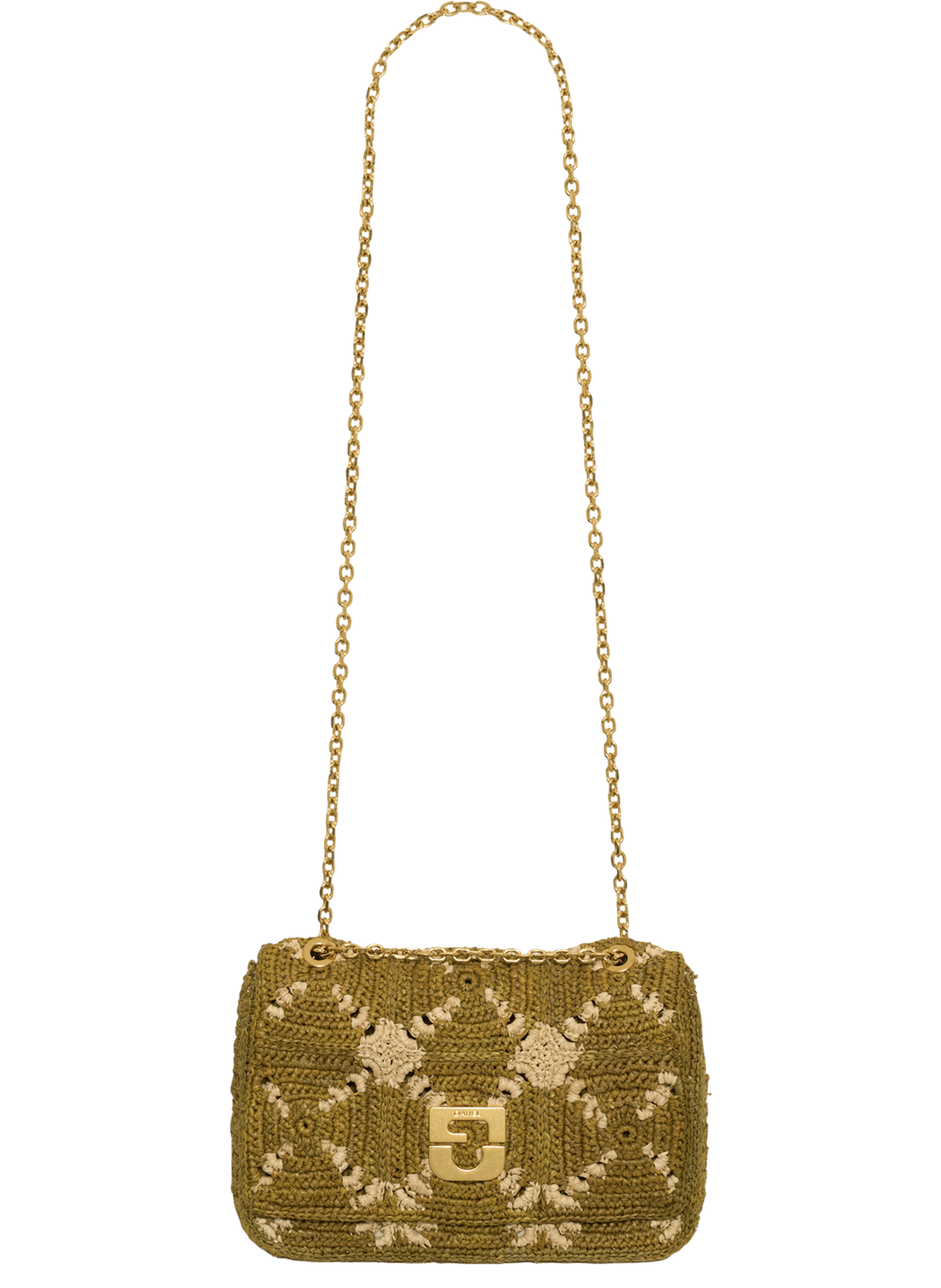 Sac en patchwork de raphia - le fanny GERARD DAREL Kaki