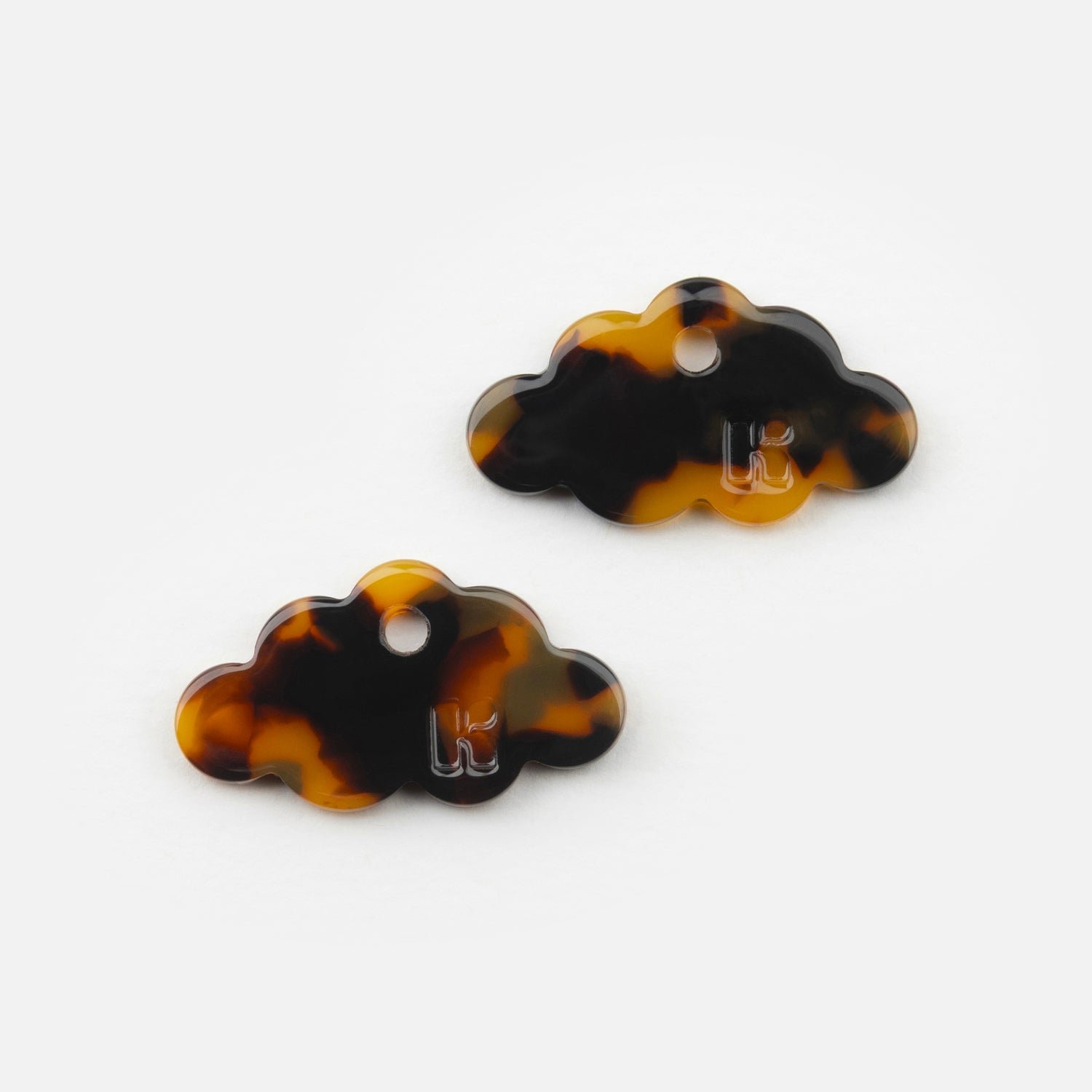 Charms nuage en acétate de cellulose KURAGE GINZA Marron